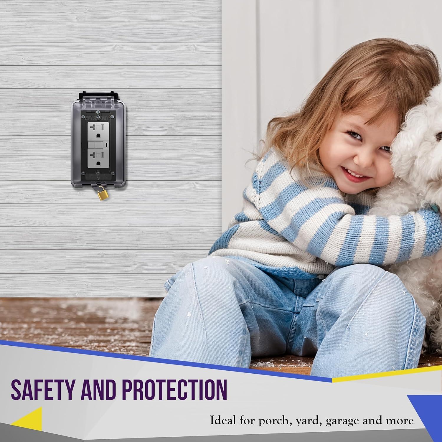 Cubierta de Enchufe Exterior Enerlites IUC1V-D Impermeable