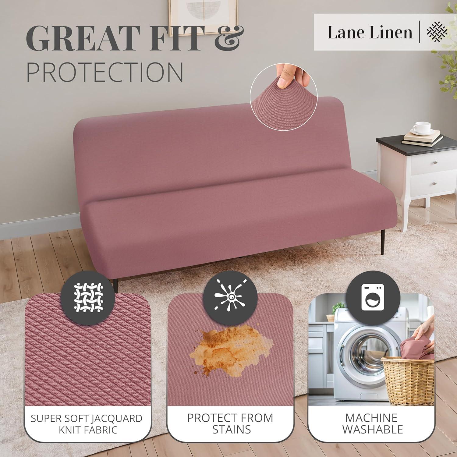 Funda de Futón LANE LINEN Rosa Ceniza - Estirable y Lavable