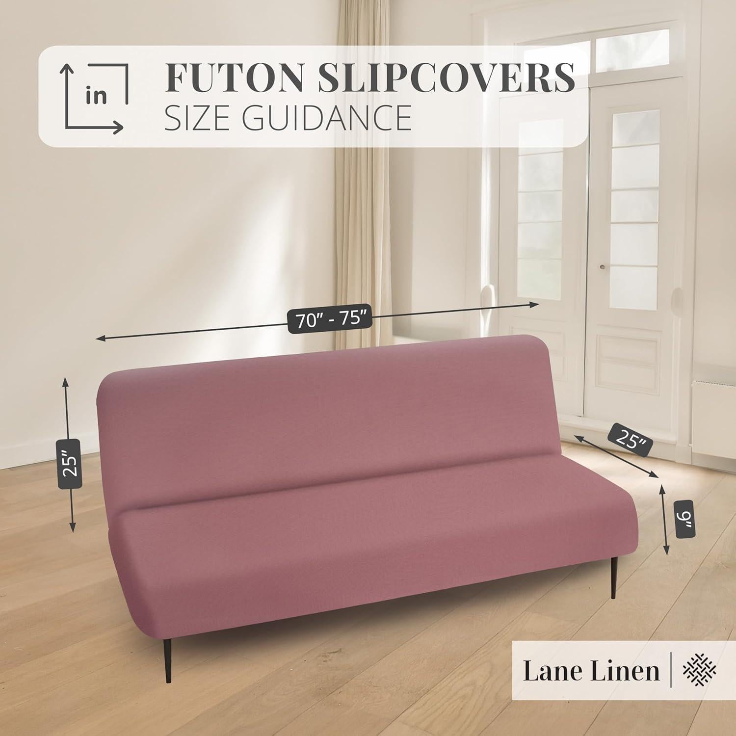 Funda de Futón LANE LINEN Rosa Ceniza - Estirable y Lavable