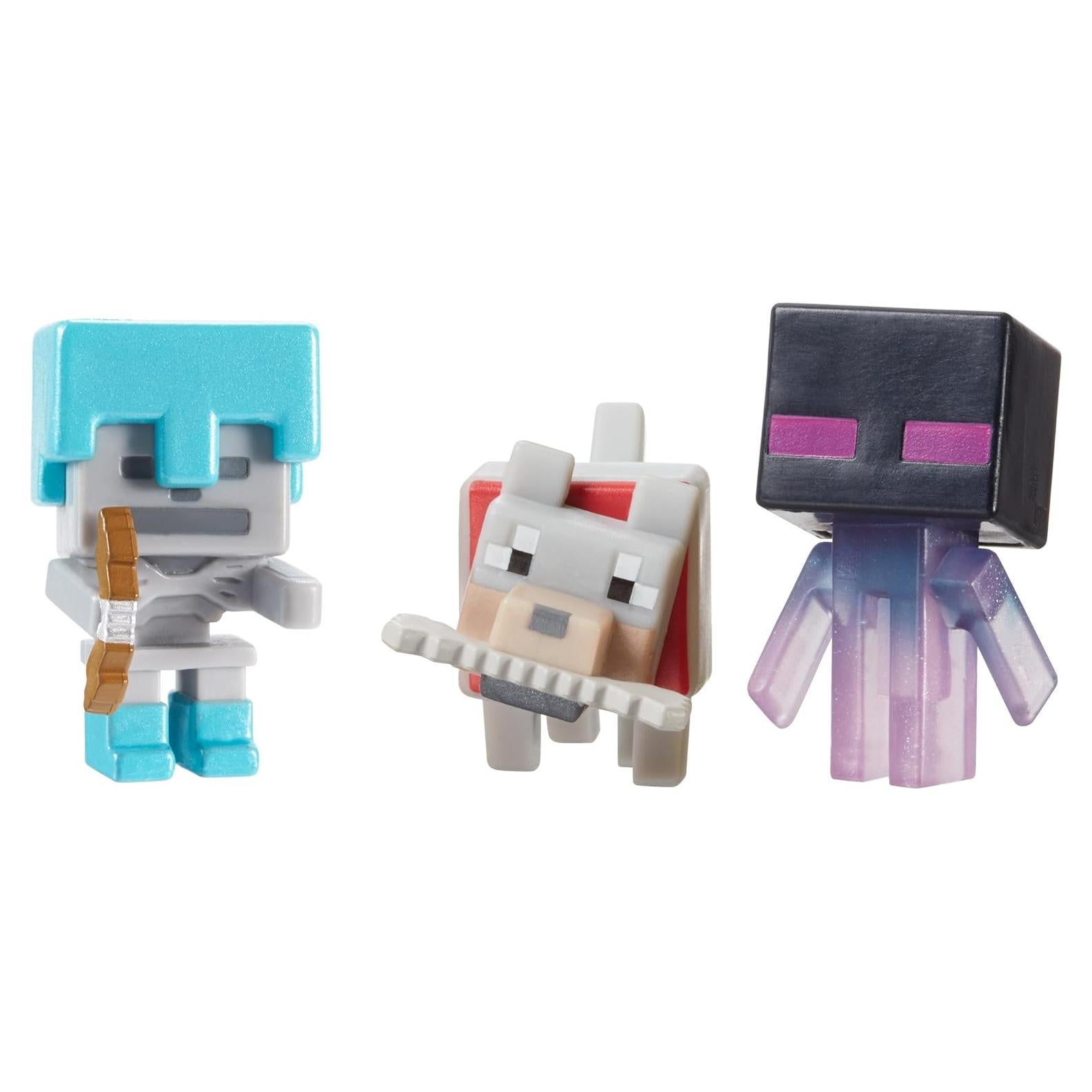 Mini Figuras Minecraft Mattel - Paquete de 3 (Enderman, Lobo, Esqueleto)