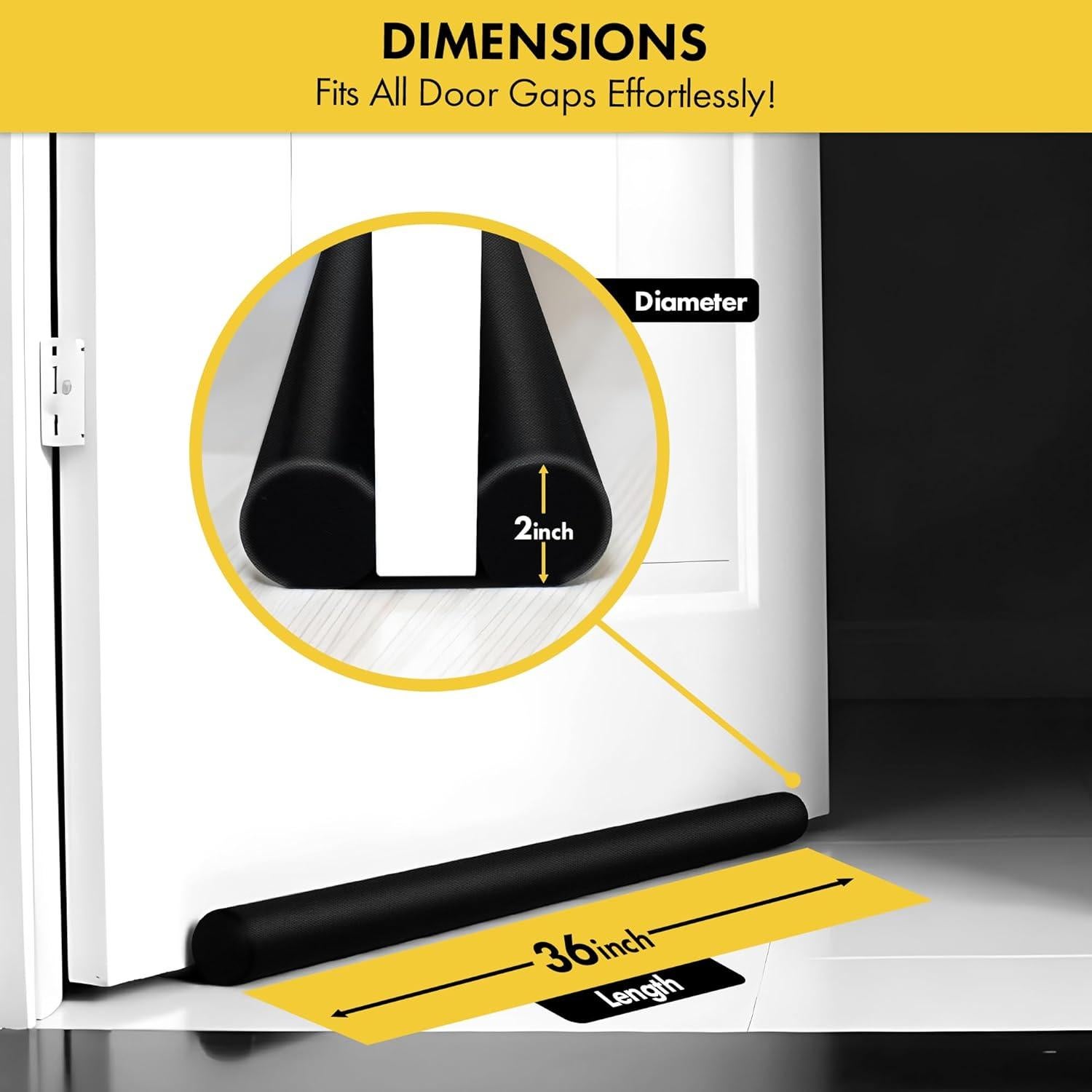 Detenedor de Corrientes de Aire AFFIXERS 91.44 cm Negro