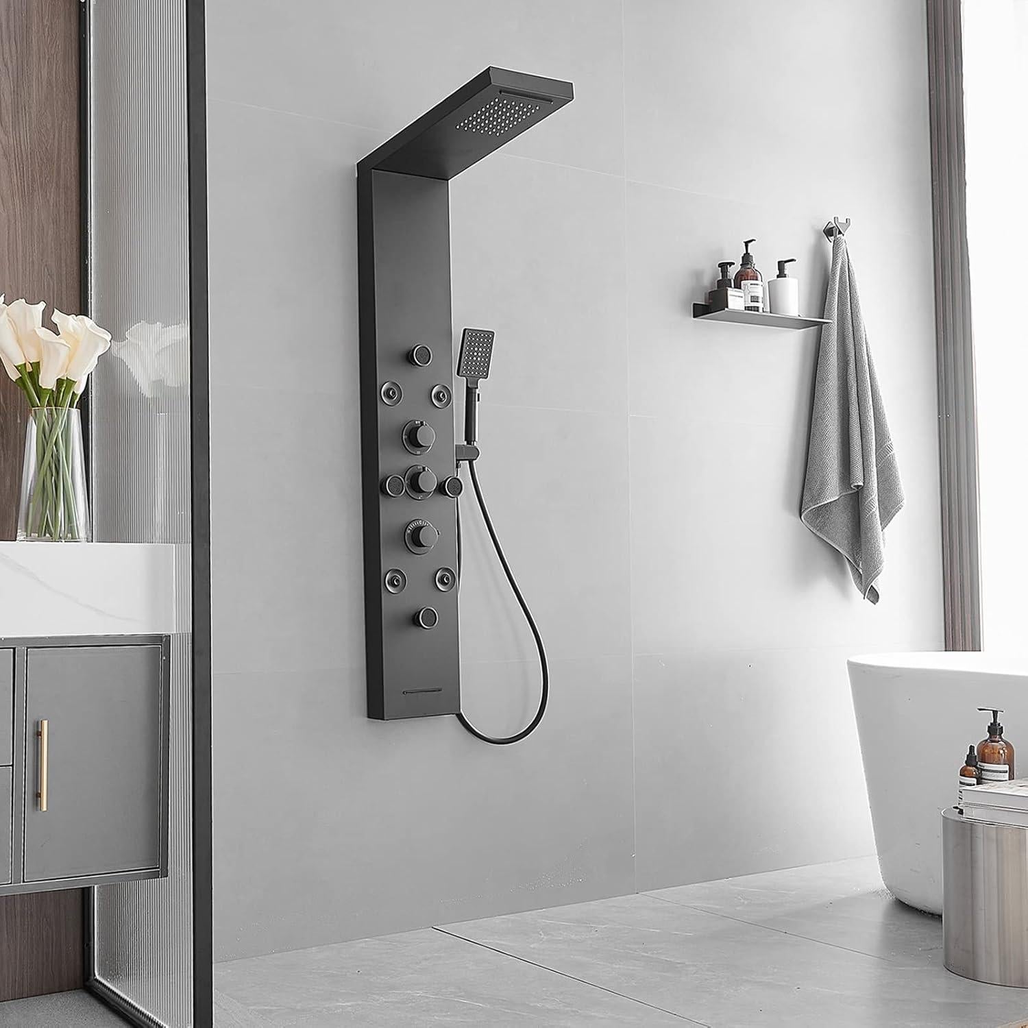 Panel de Ducha 6 en 1 BWE Acero Inoxidable Negro Mate