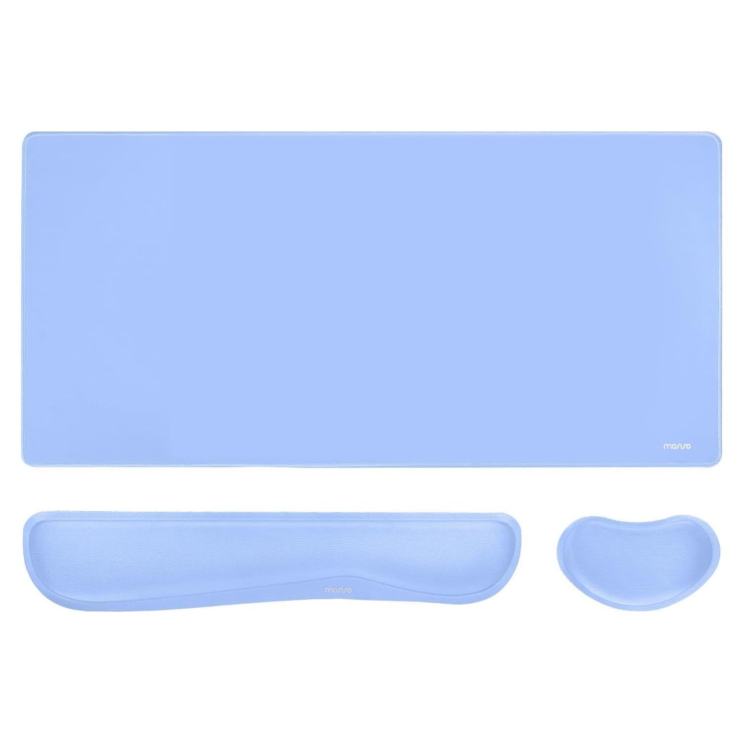 Conjunto Alfombrilla de Teclado y Ratón MOSISO Ergonómico Azul