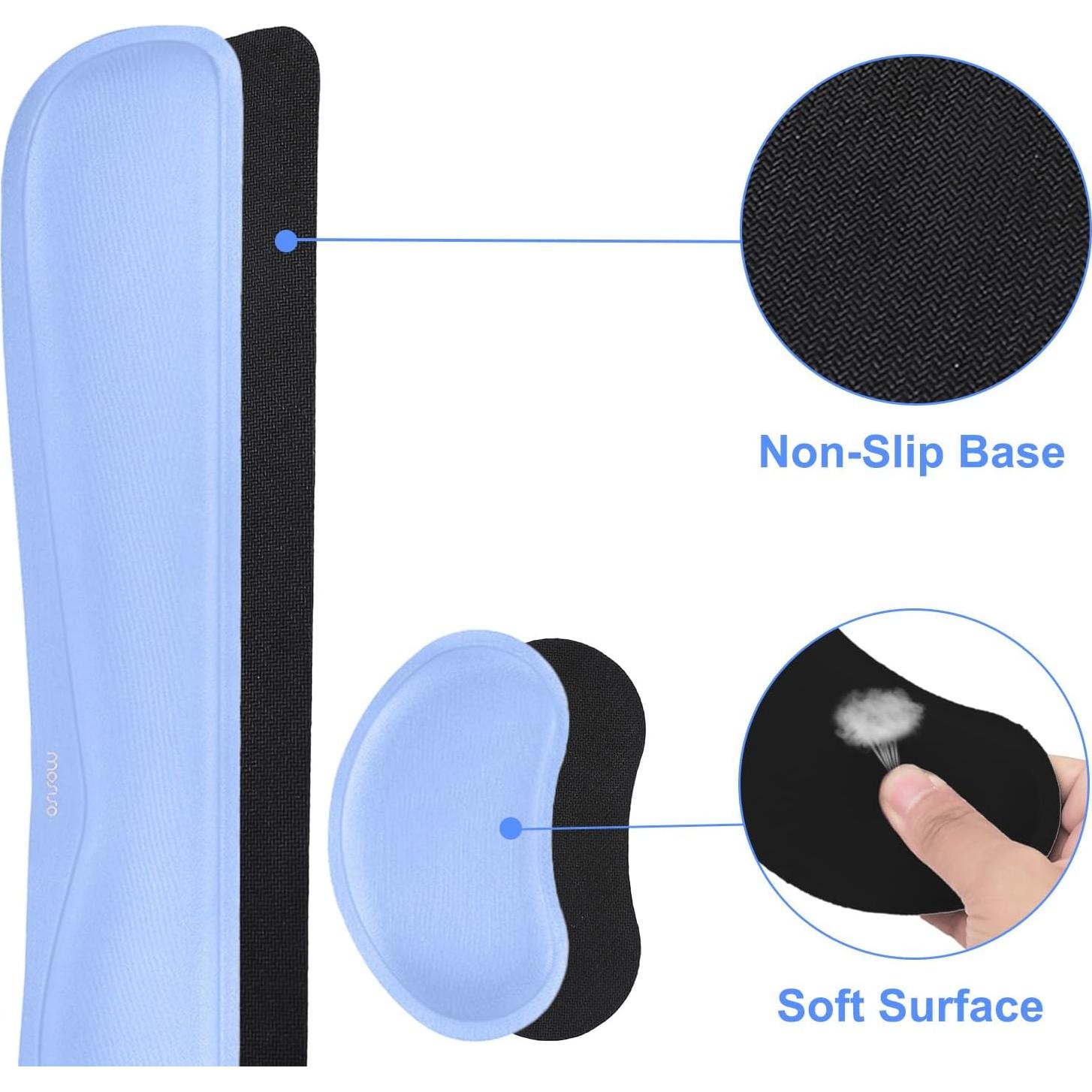 Conjunto Alfombrilla de Teclado y Ratón MOSISO Ergonómico Azul