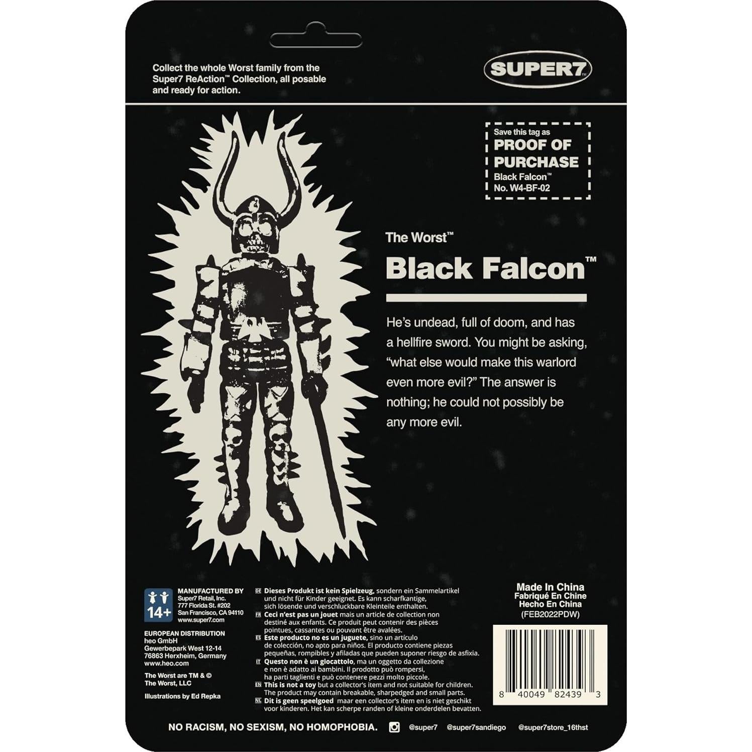 Figura de Acción Super7 Halcón Negro 9.53 cm Fosforescente