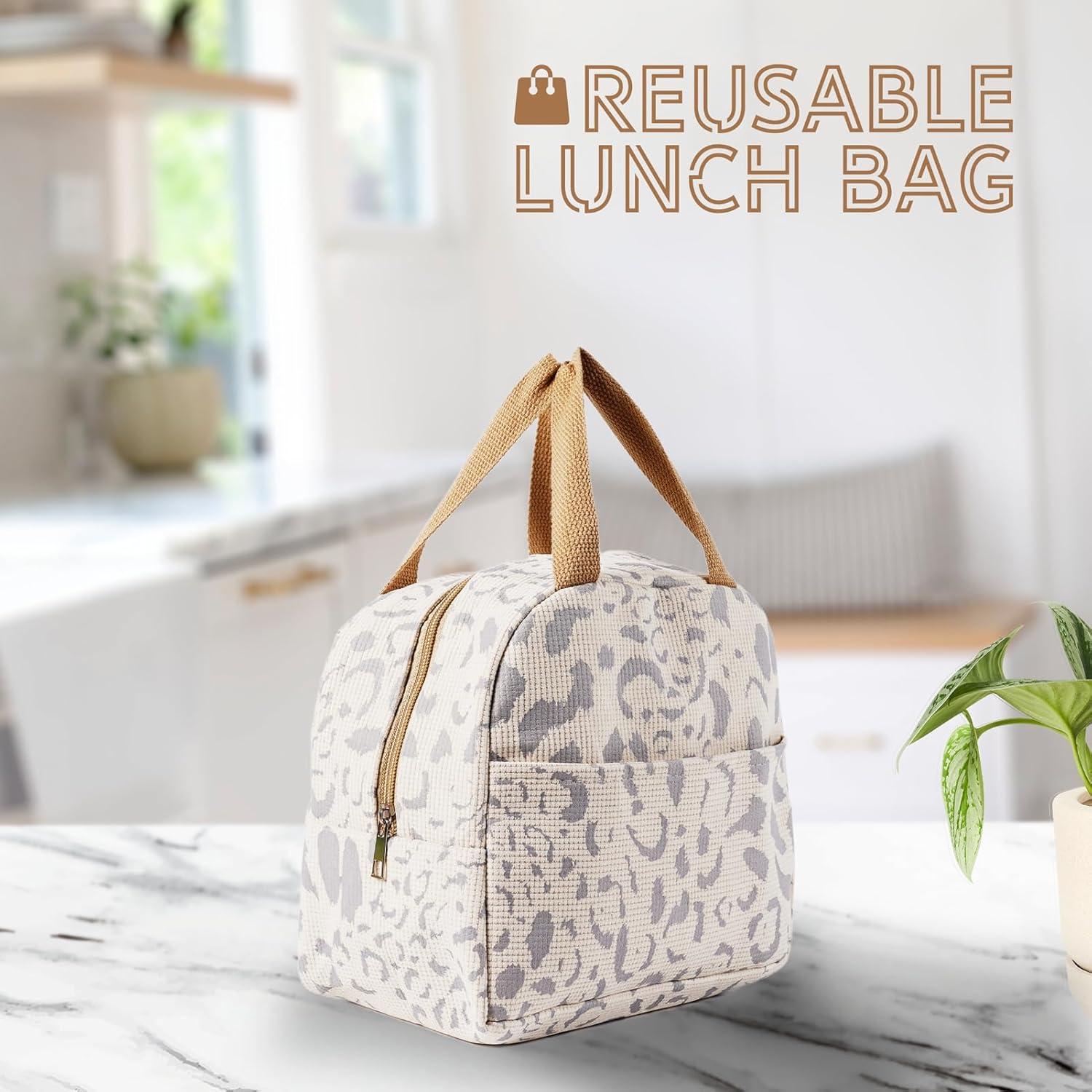 Bolsa de Almuerzo Aislada Geiruiou Beige 7L Resistente al Agua