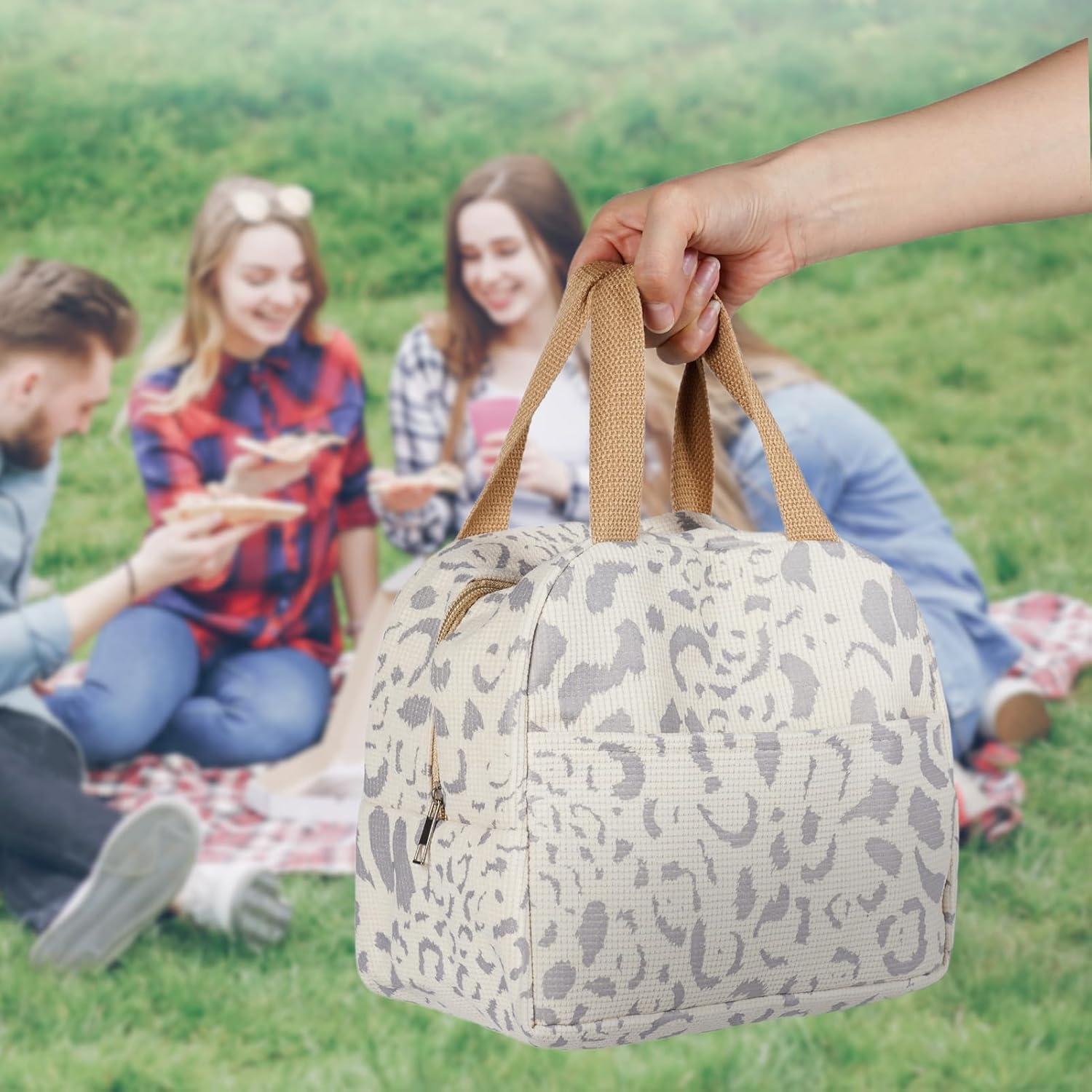 Bolsa de Almuerzo Aislada Geiruiou Beige 7L Resistente al Agua