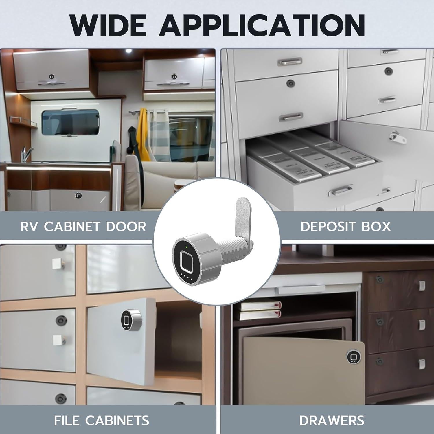 Cerradura Biométrica Pothunder YL-F2, 20mm, Bluetooth, Plateada