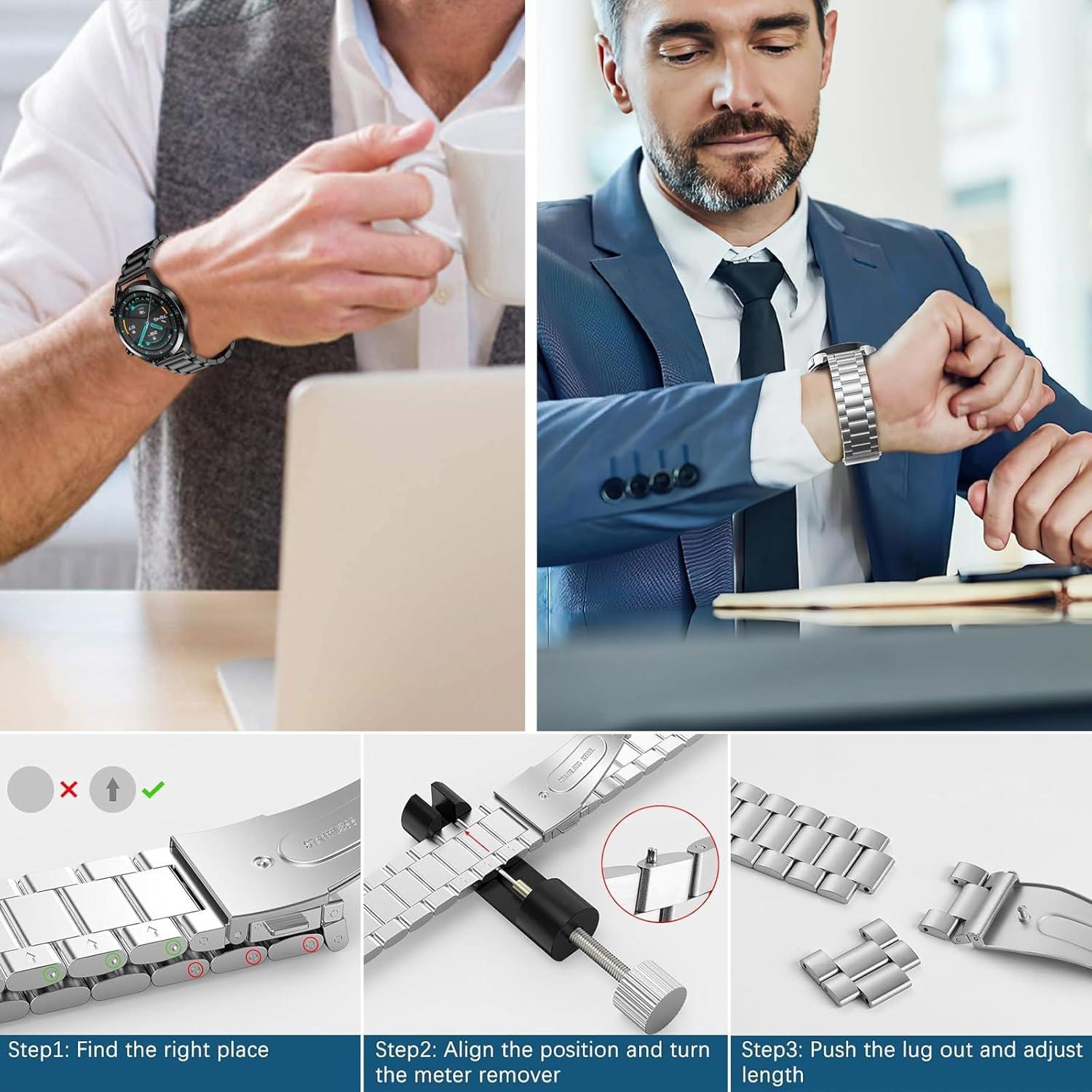 Correas de Metal Inoxidable para Reloj Xiaomi - Paquete de 2