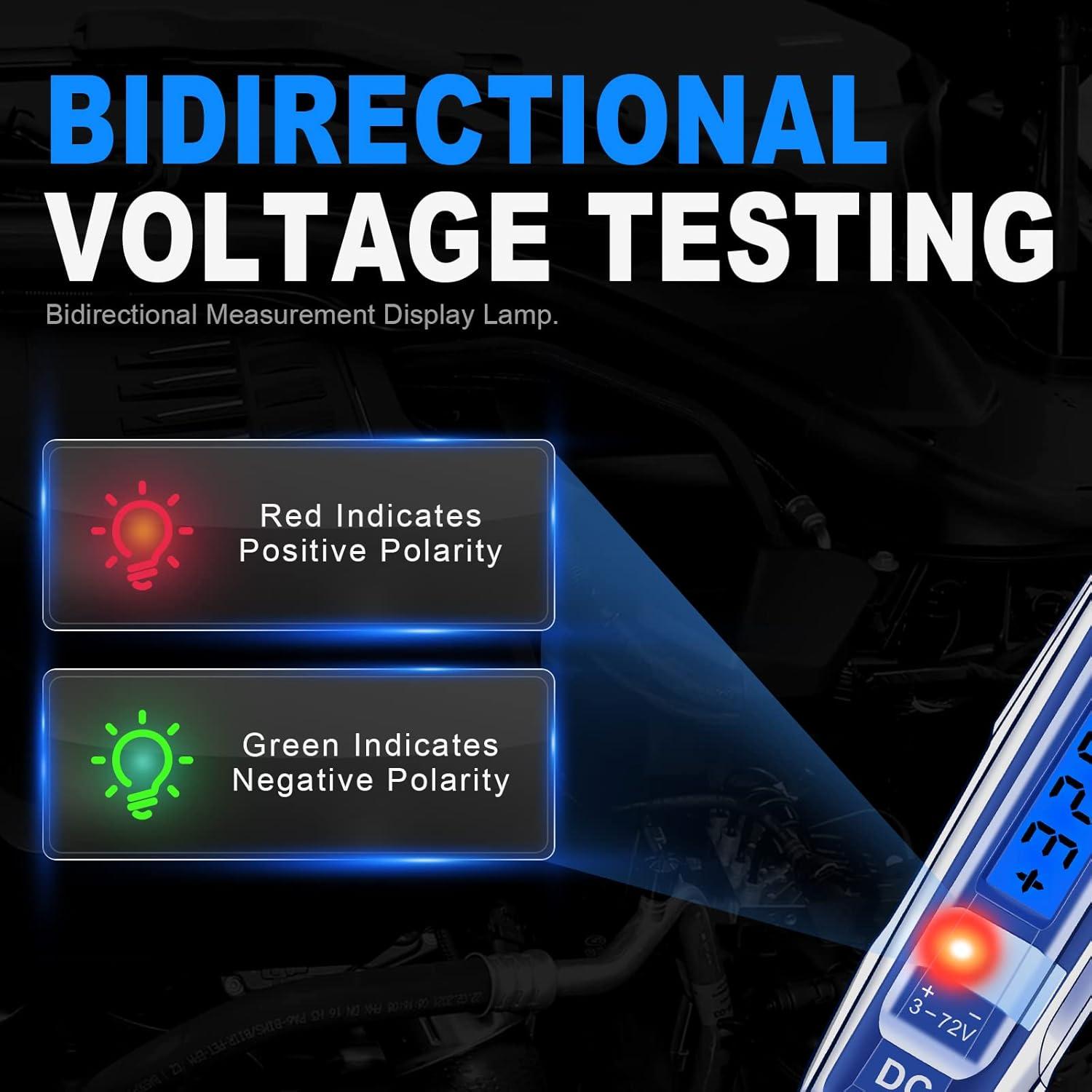 Probador de Circuito Automotriz WINAMOO 3-72V con LCD y Luz