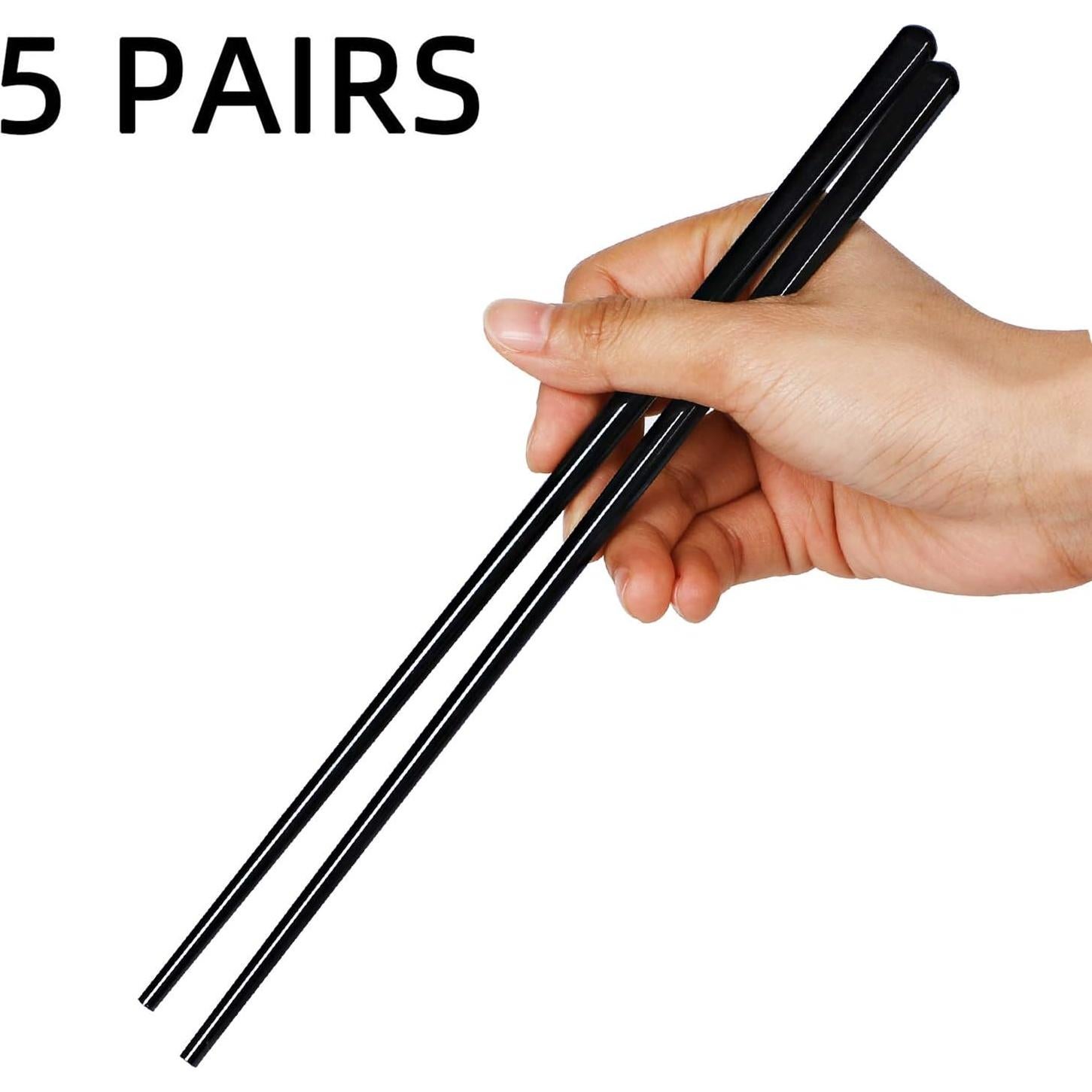 Juego de Palillos de Cerámica LEETOYI 5 Piezas 24.4 cm Negro