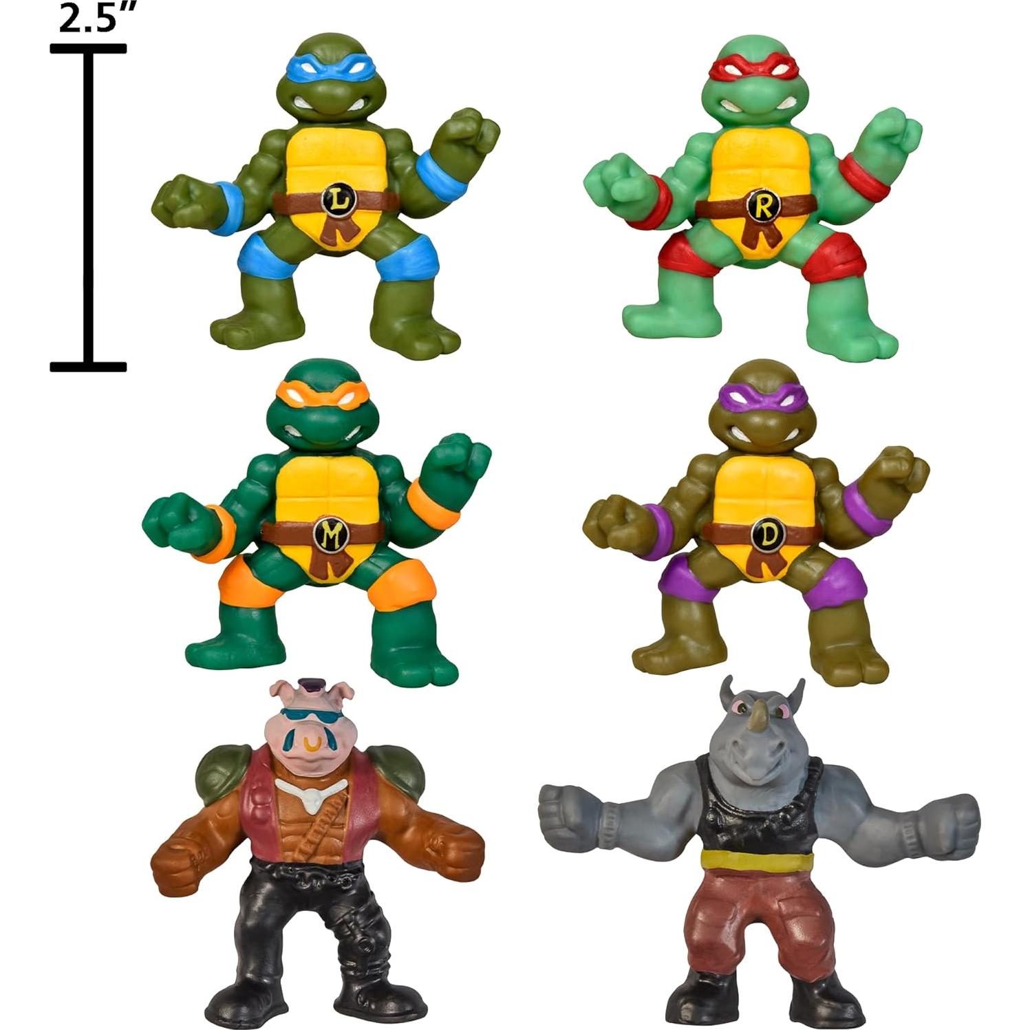Teenage Mutant Ninja Turtles -2.65" Mini Stretchable Figures 6-Pack Toys