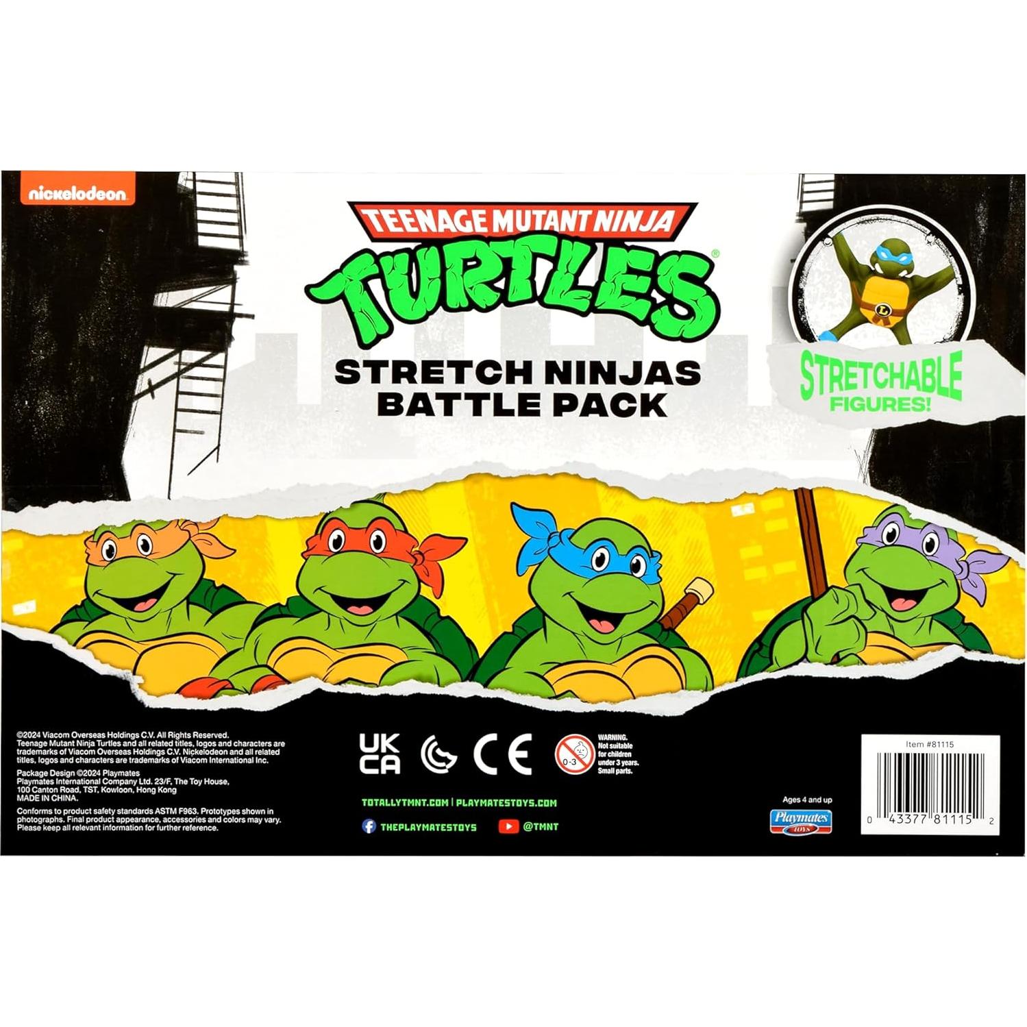 Teenage Mutant Ninja Turtles -2.65" Mini Stretchable Figures 6-Pack Toys