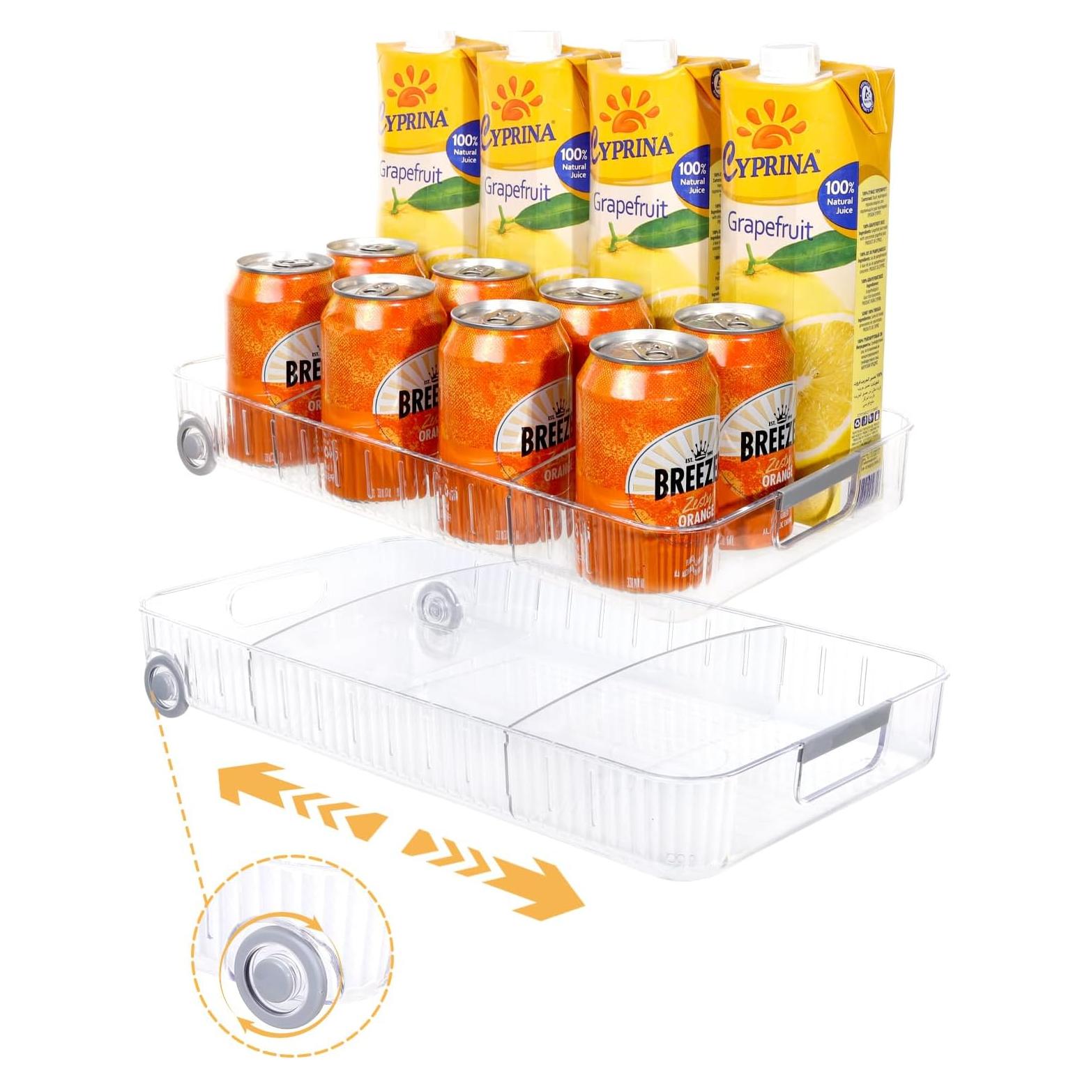 Organizadores de Refrigerador OZEPLASC - Paquete de 2 Contenedores Transparentes