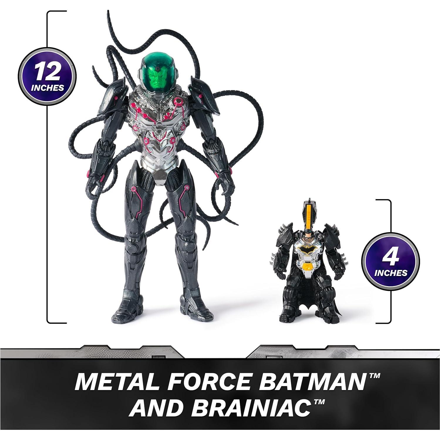 Figuras de Acción DC Metal Force Brainiac 30.48 cm y Batman 10.16 cm