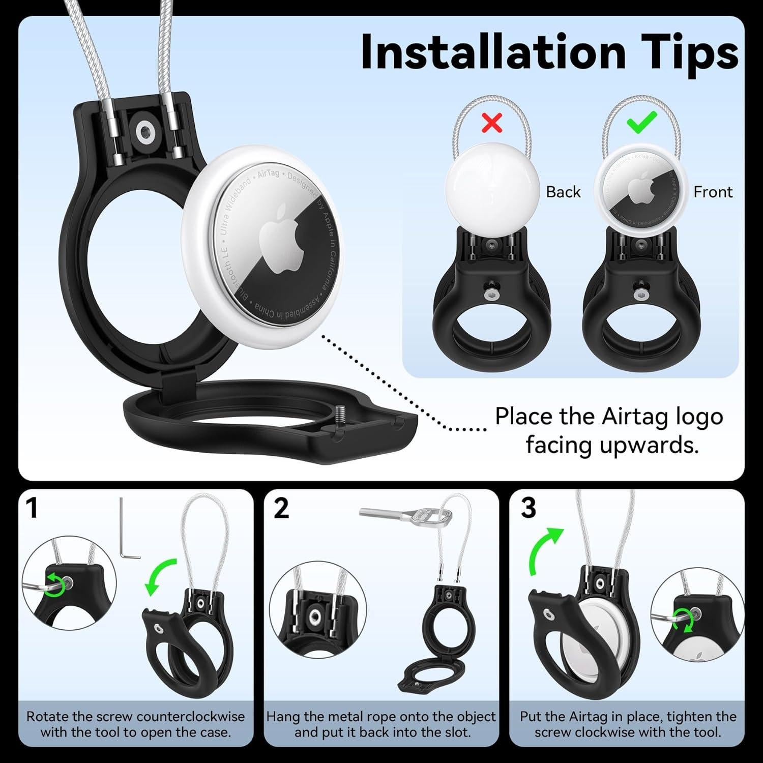 Paquete de 2 fundas Vancle para Apple AirTag - Antipérdida