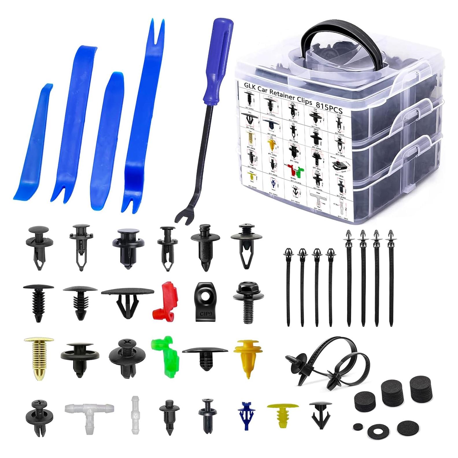 Kit de Clips de Retención de Coche GLK - 860 Piezas Azul