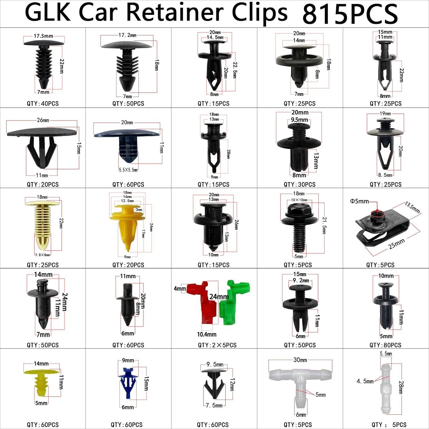 Kit de Clips de Retención de Coche GLK - 860 Piezas Azul