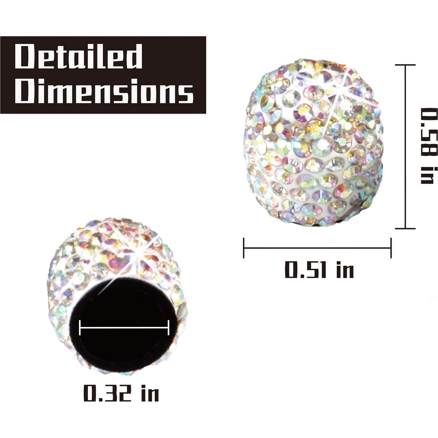 Tapones de Válvula de Neumático JUSTTOP 4 Piezas Cristal AB