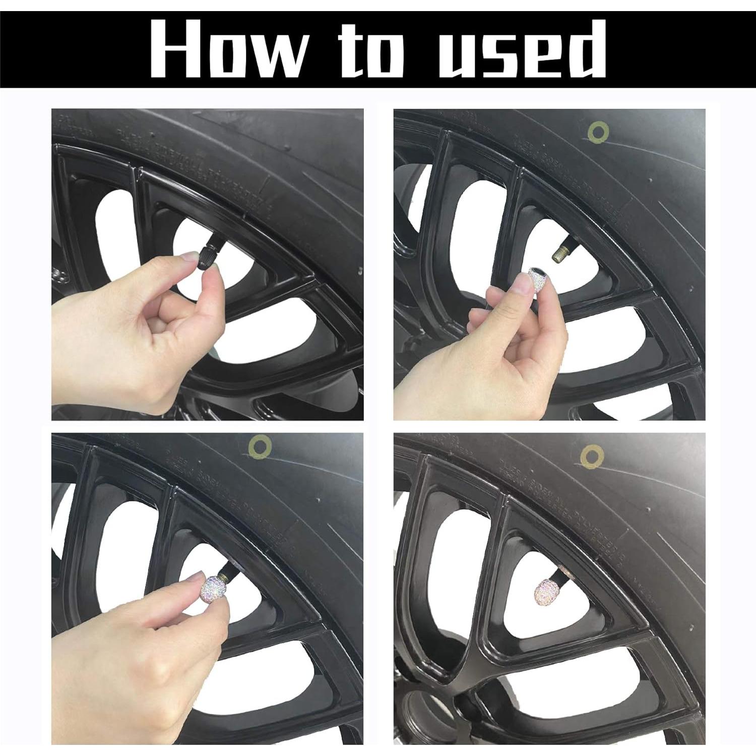 Tapones de Válvula de Neumático JUSTTOP 4 Piezas Cristal AB