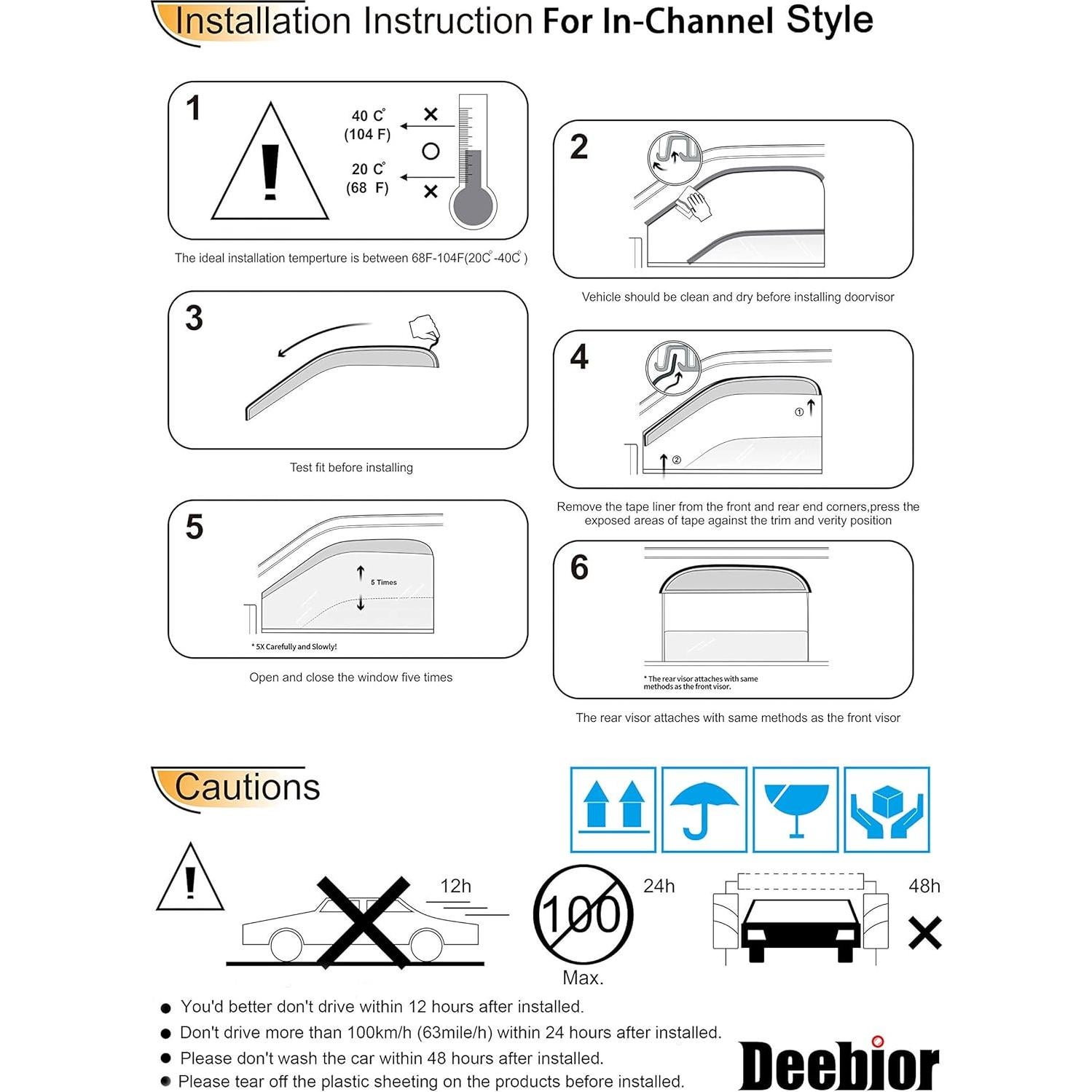 Deflectores de Ventana Kucaruce para Toyota Tacoma 2005-2015
