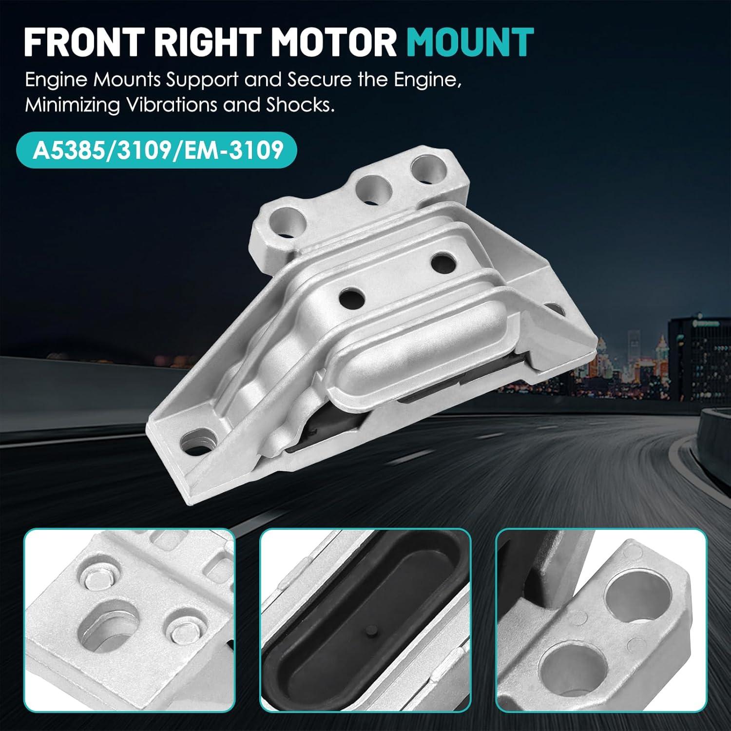 Engine Motor Mount Transmission Mount Set of 3 Fit for Chevrolet HHR 2006-2011, for Cobalt 2005-2010, for Pontiac G5 2007-2010, for Saturn Ion 2005-2007 Engine Motor Set#A5374 A3081 A5385