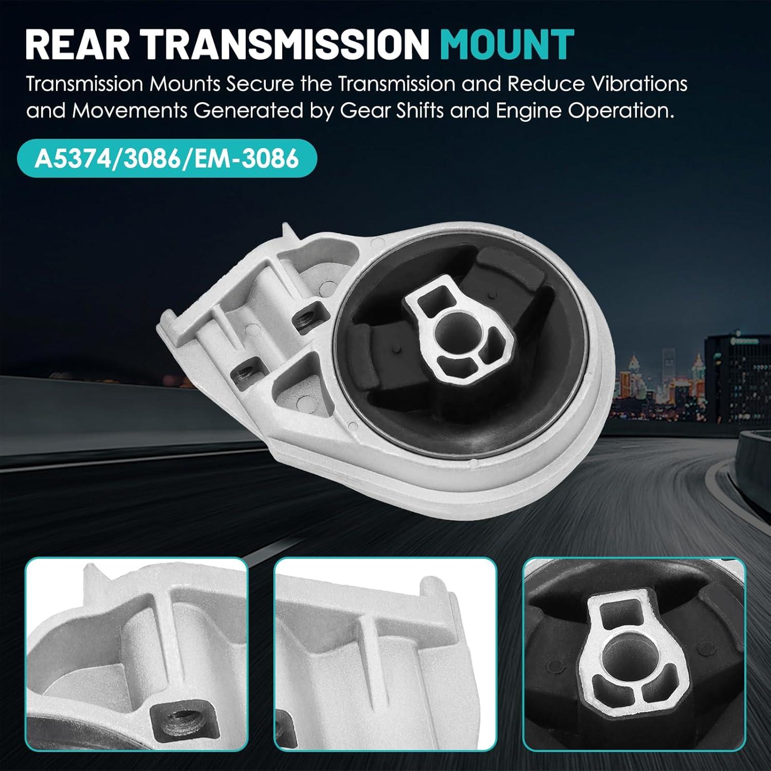 Engine Motor Mount Transmission Mount Set of 3 Fit for Chevrolet HHR 2006-2011, for Cobalt 2005-2010, for Pontiac G5 2007-2010, for Saturn Ion 2005-2007 Engine Motor Set#A5374 A3081 A5385