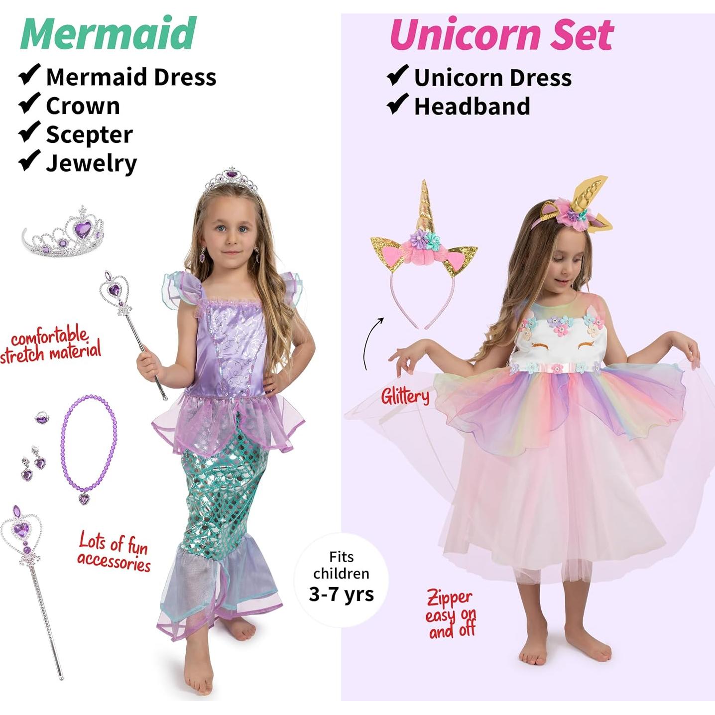 Disfraz 4-en-1 Born Toys para Niñas 4-6 Años - Lavable