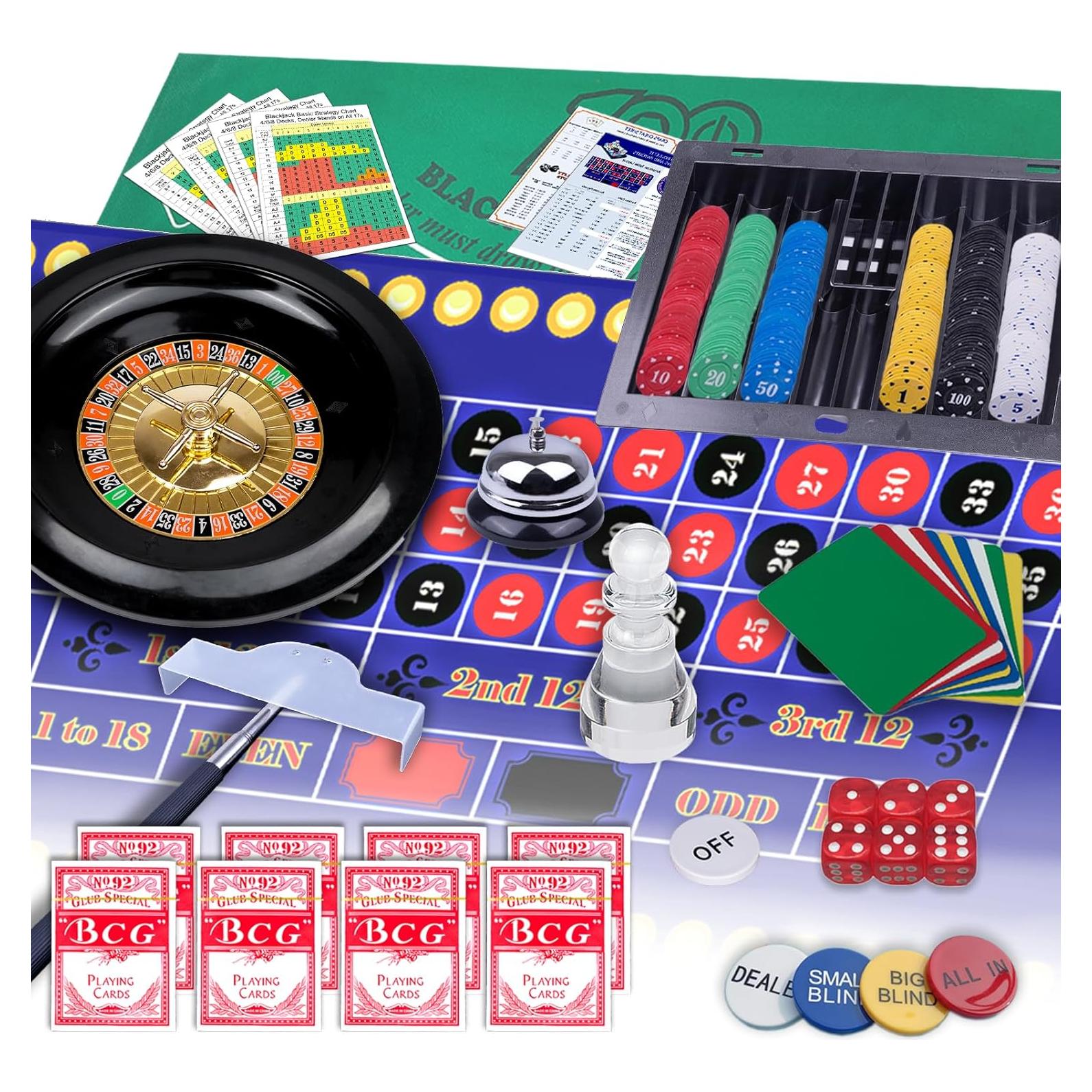 Juego de Casino 5 en 1 Wodgod: Póker, Blackjack, Ruleta, Craps