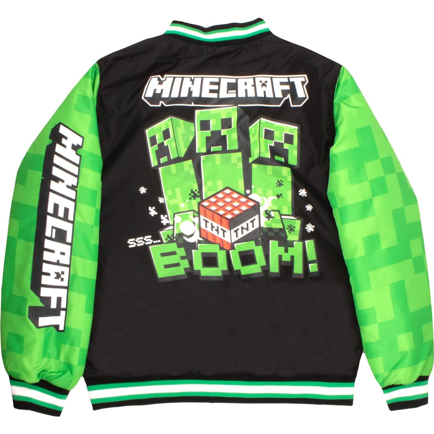 Chaqueta Bomber Minecraft Niños 6-7 Años Verde Neón