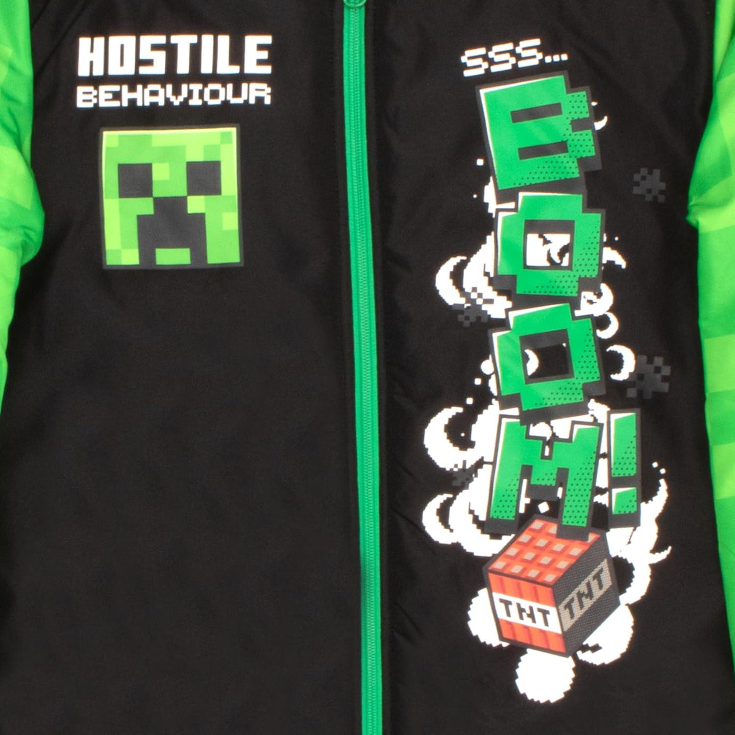 Chaqueta Bomber Minecraft Niños 6-7 Años Verde Neón