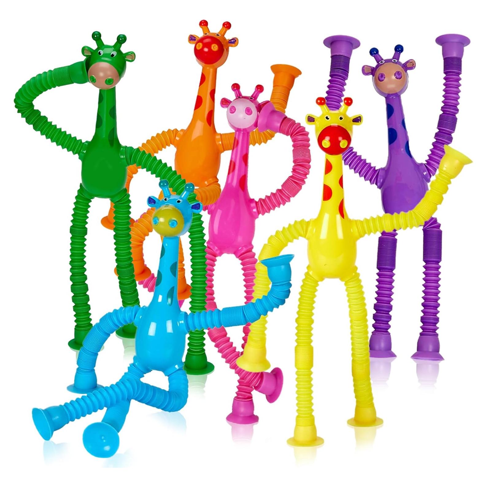 Juguetes Sensoriales Telescópicos Jirafa LED - Paquete de 6