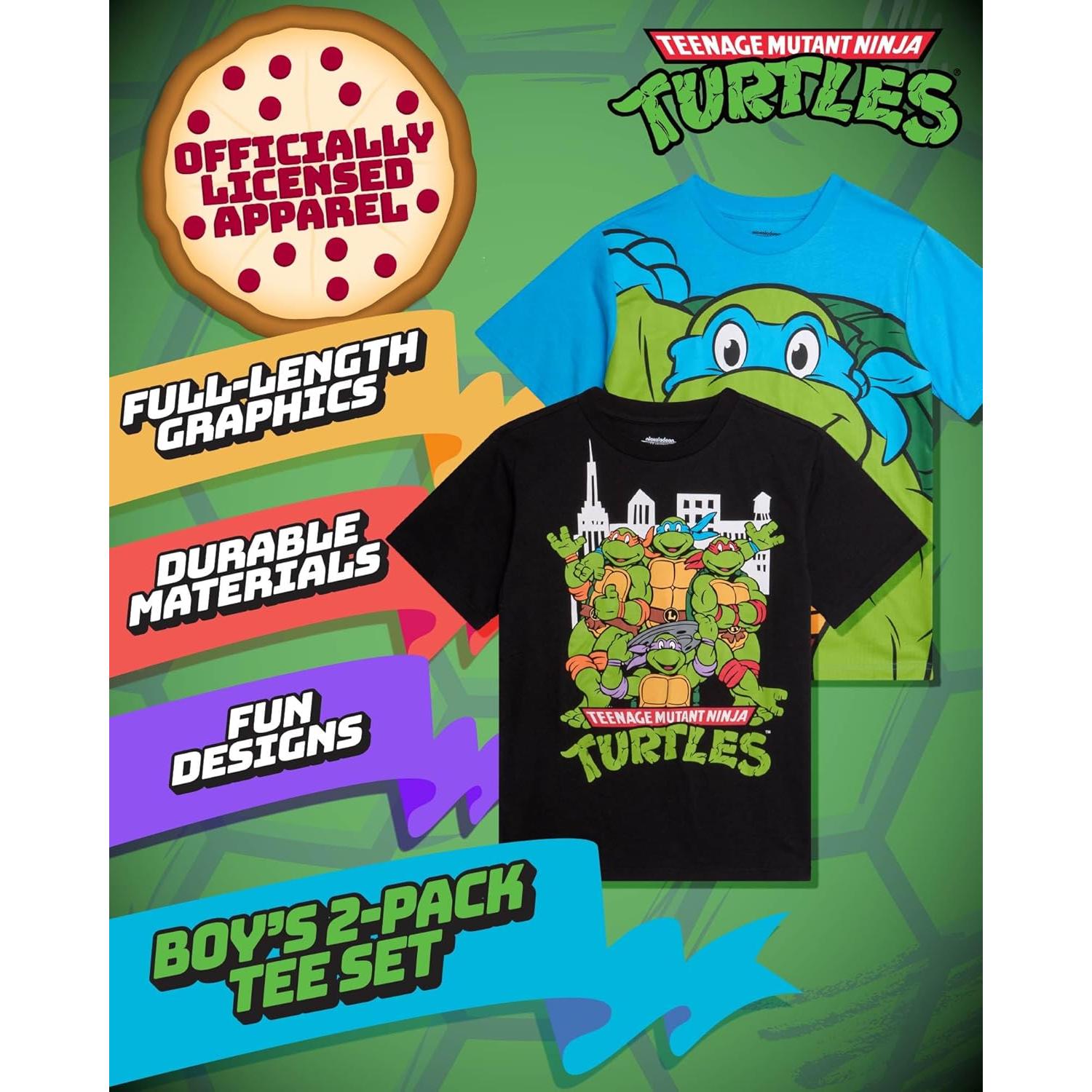 Camisetas Gráficas para Niños Tortugas Ninja TMNT - Paquete de 2