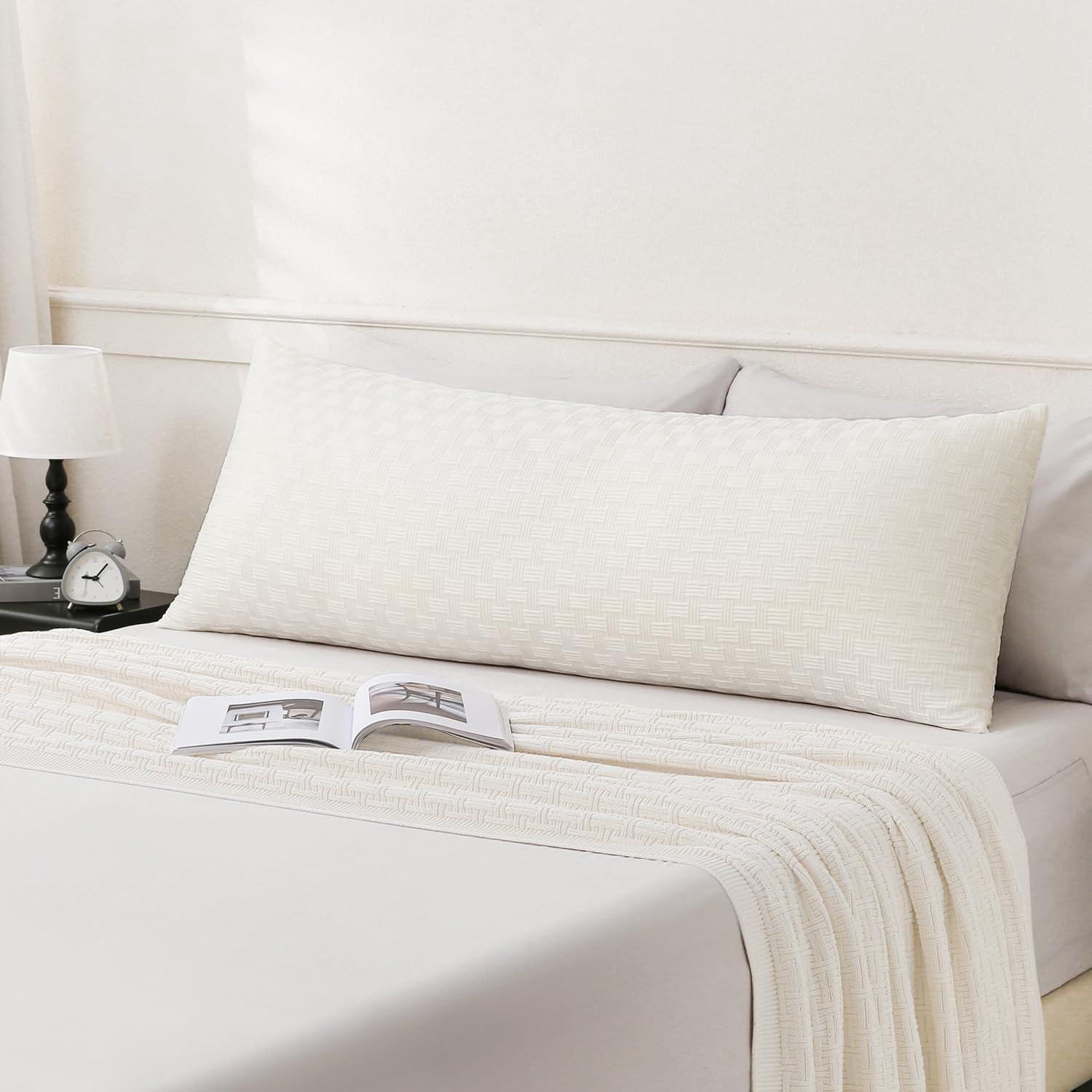 Almohada Corporal Oubonun 1.22m Suave y Ajustable Crema