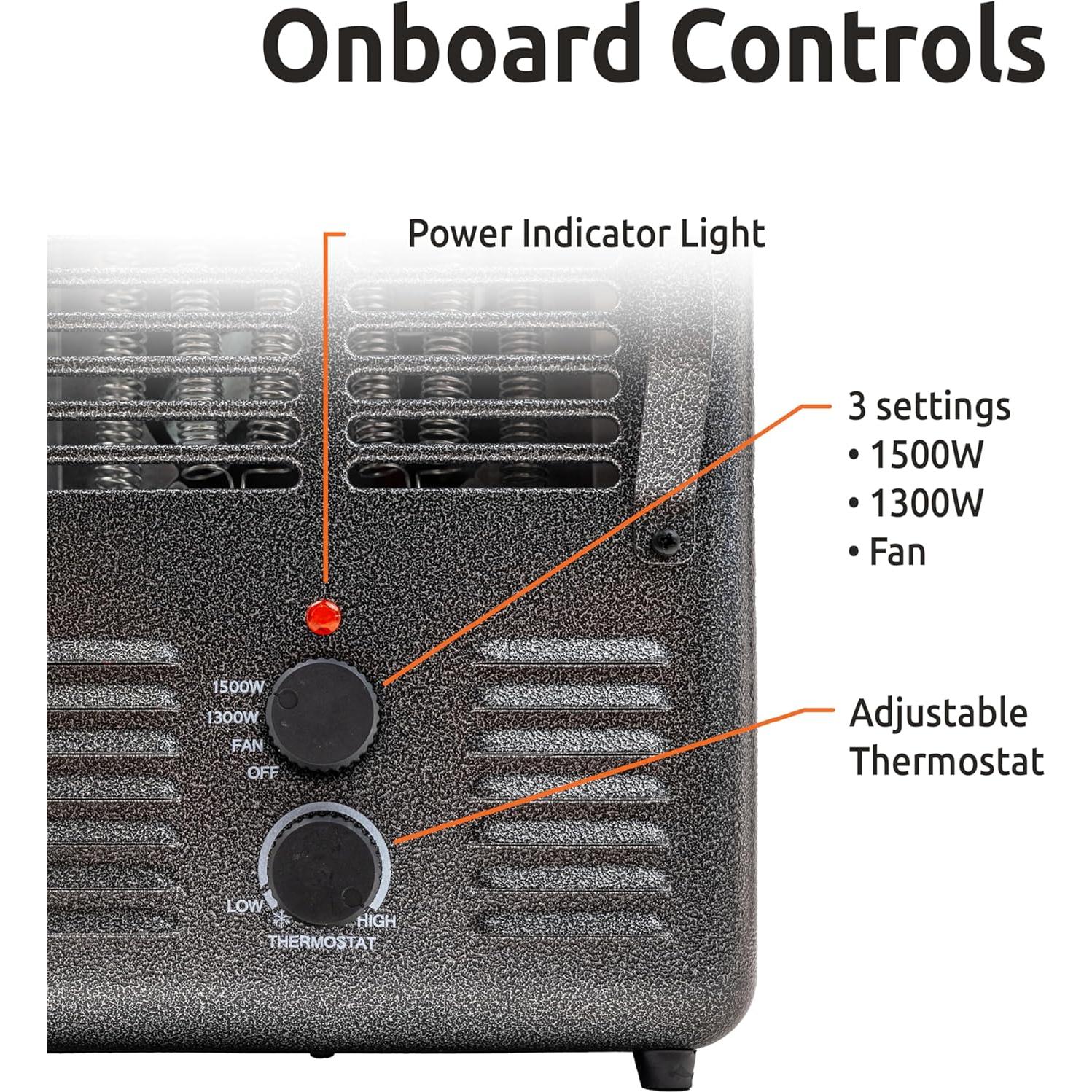 Calentador portátil eléctrico EZ-HEAT 1500W con termostato
