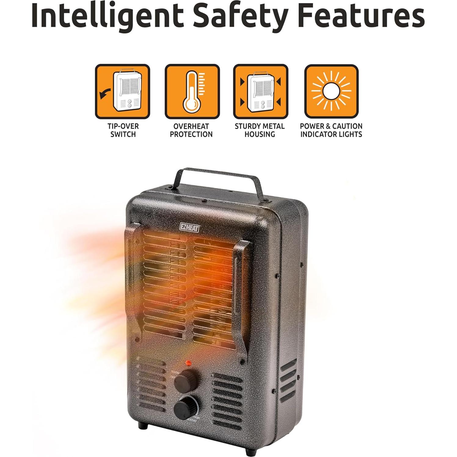 Calentador portátil eléctrico EZ-HEAT 1500W con termostato