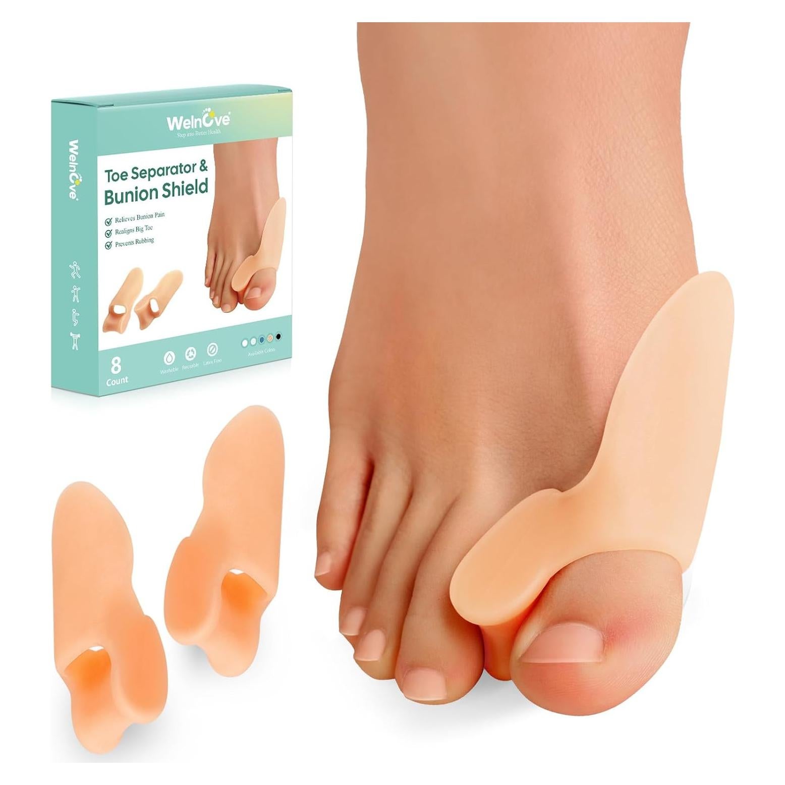 Almohadillas Correctoras para Juanetes Welnove - 8 Piezas Gel