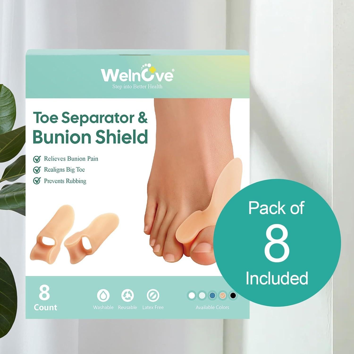 Almohadillas Correctoras para Juanetes Welnove - 8 Piezas Gel