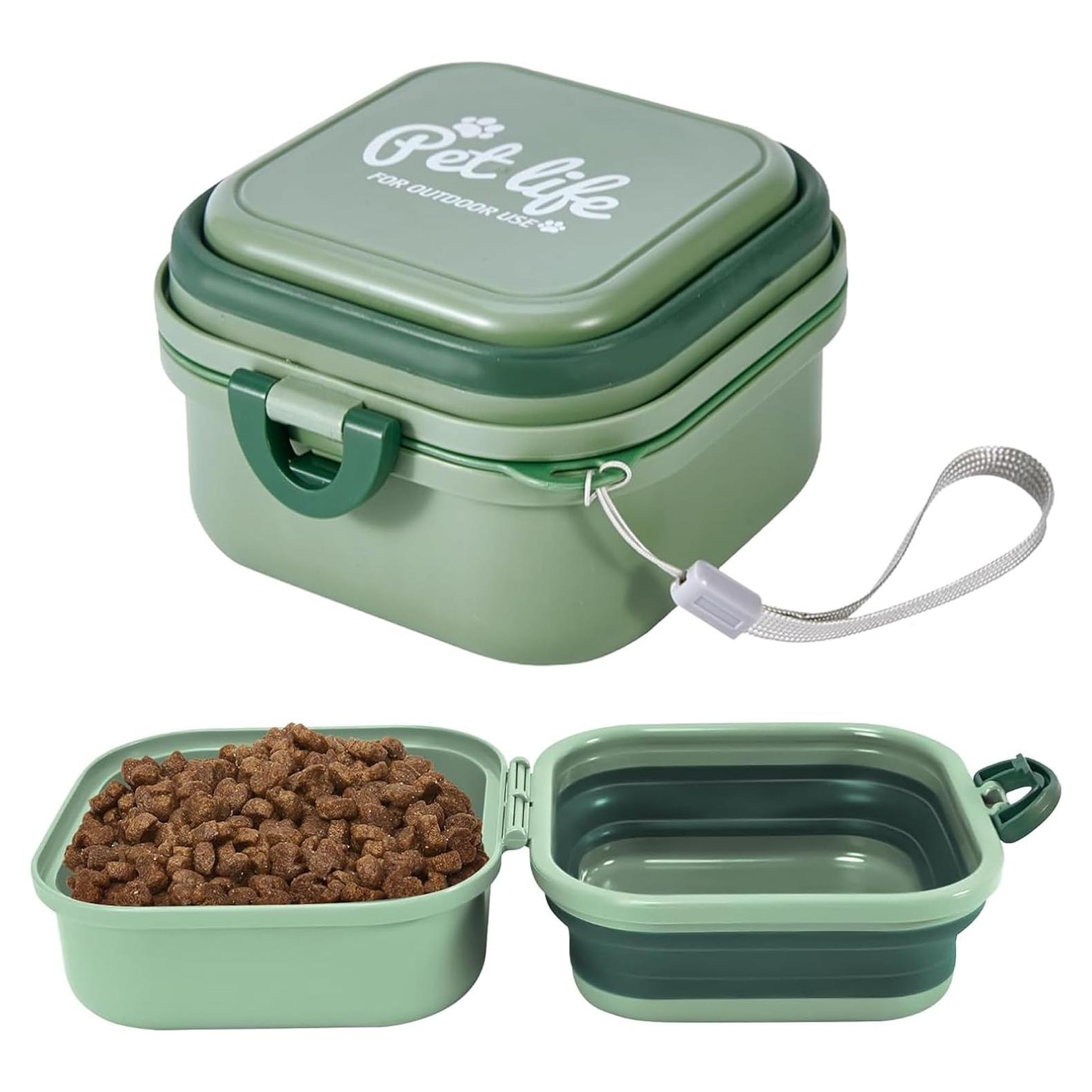 Cuencos Plegables para Perros ZNPET 2-en-1 140g Verde