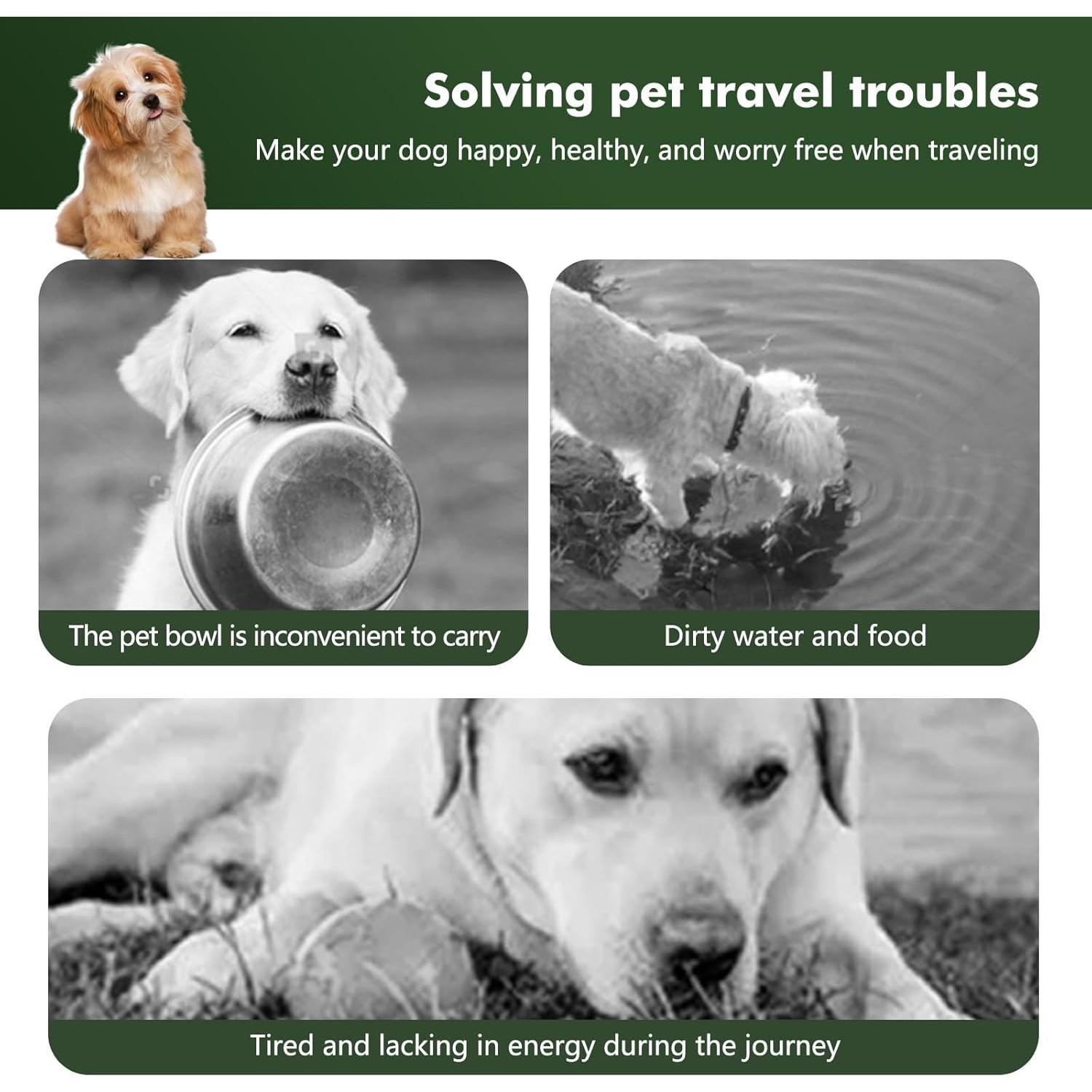 Cuencos Plegables para Perros ZNPET 2-en-1 140g Verde