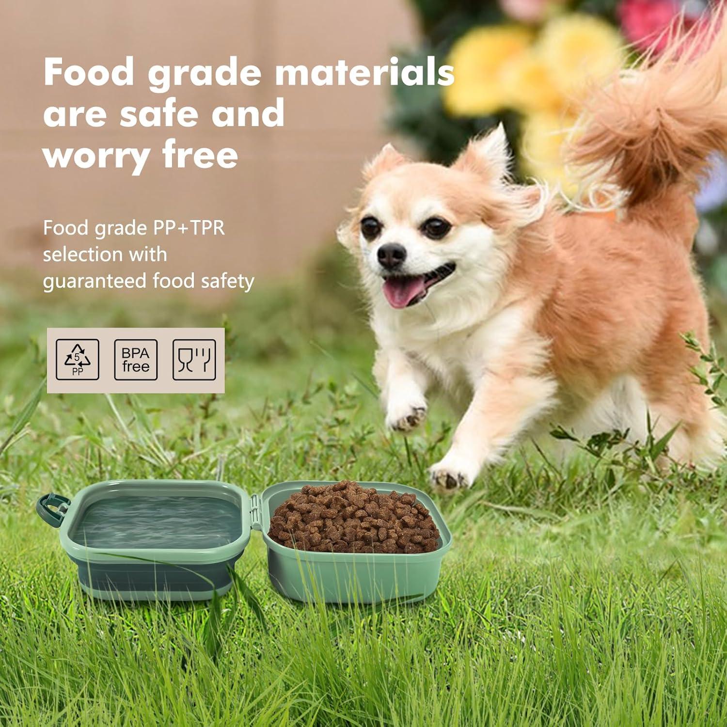 Cuencos Plegables para Perros ZNPET 2-en-1 140g Verde