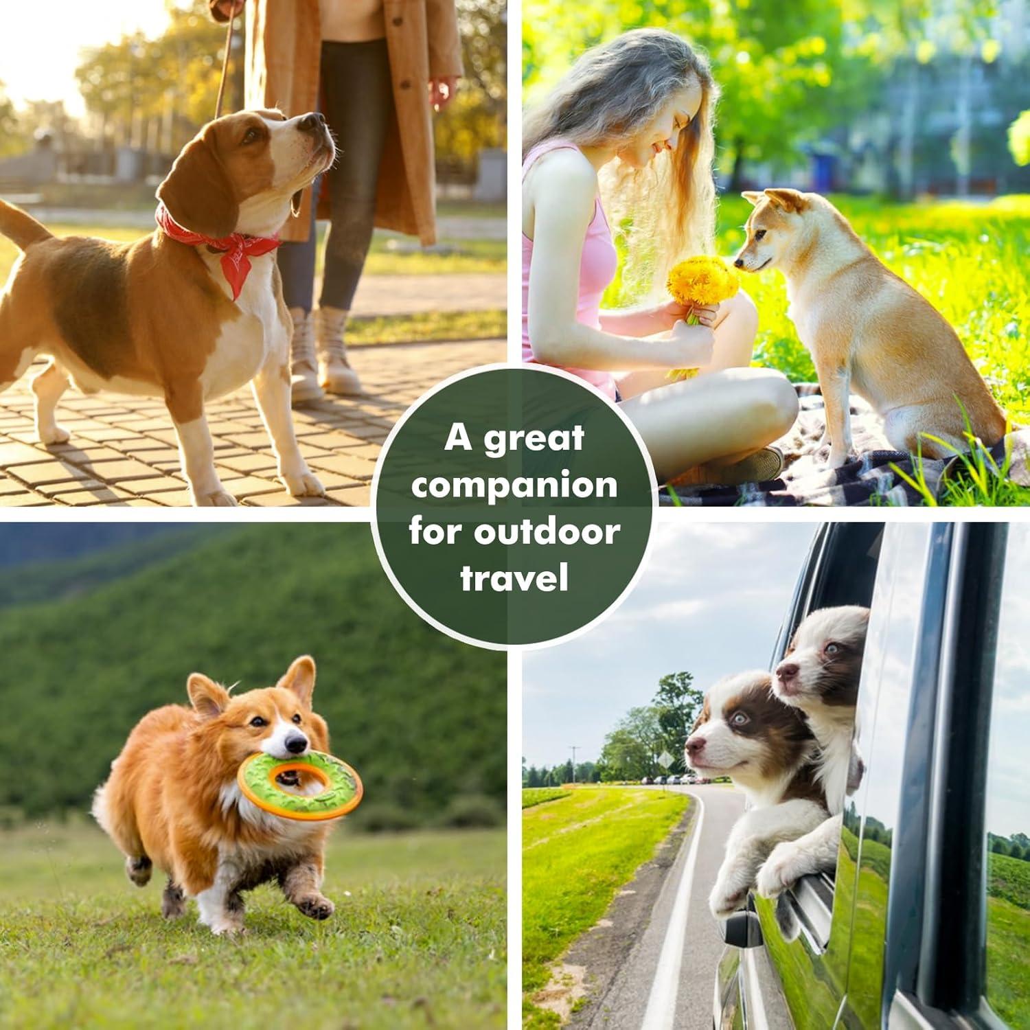 Cuencos Plegables para Perros ZNPET 2-en-1 140g Verde