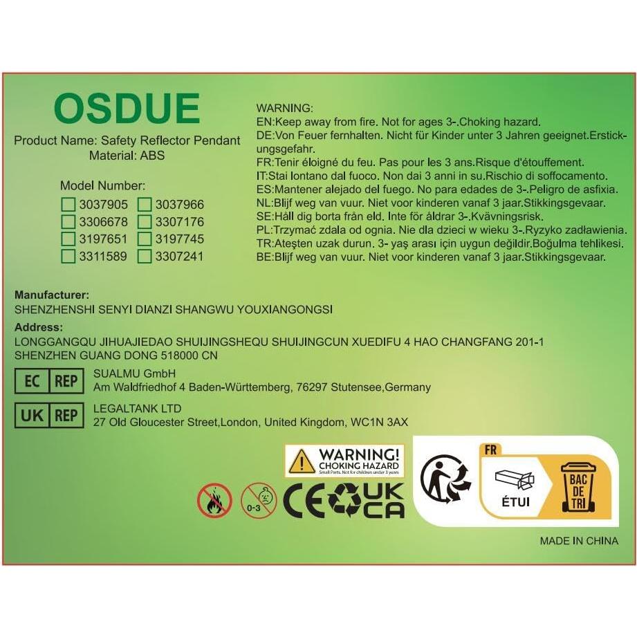 Colgantes Reflectores de Seguridad OSDUE 16 Piezas Impermeables