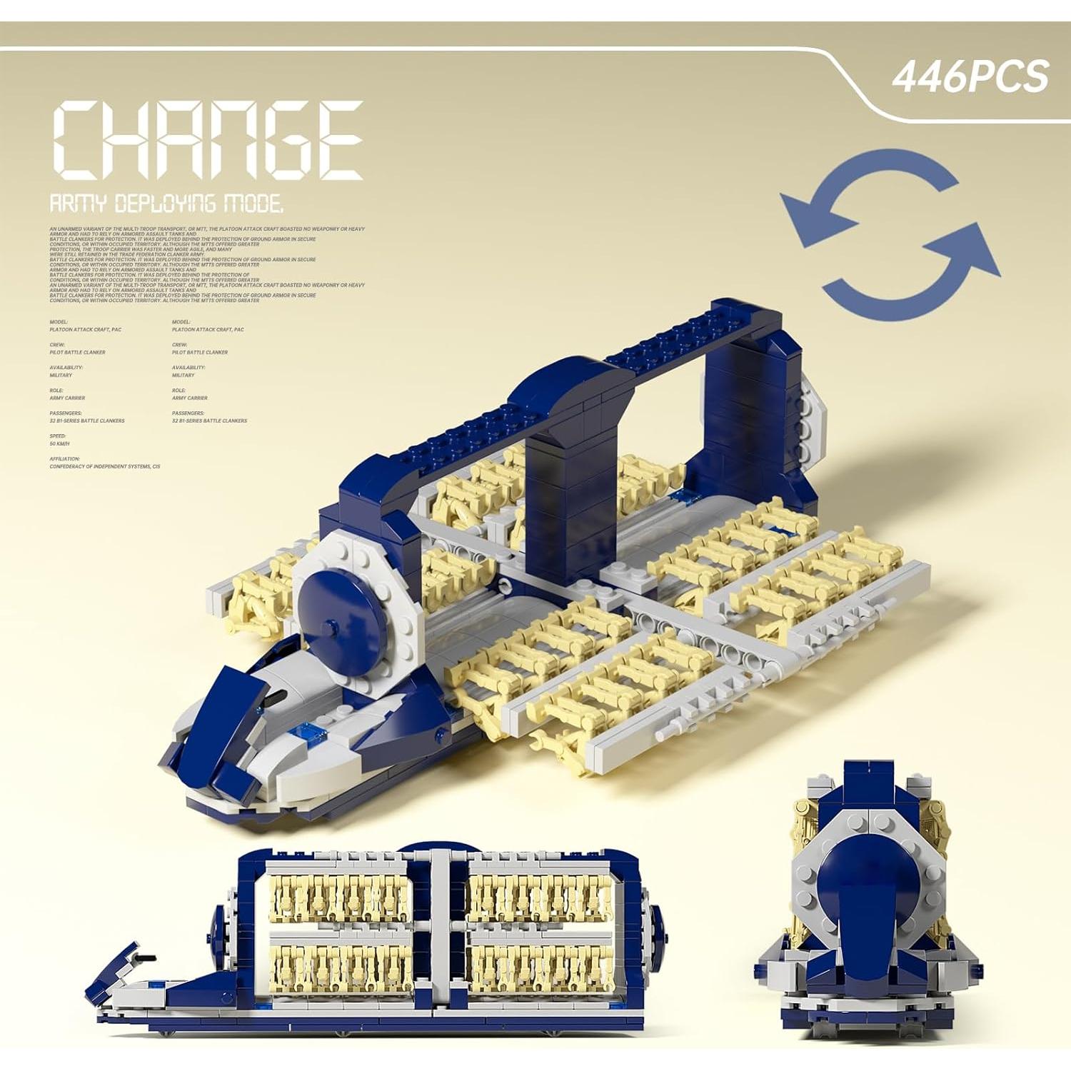 Set de Construcción de Nave de Ataque HyperBrick con 33 Droids