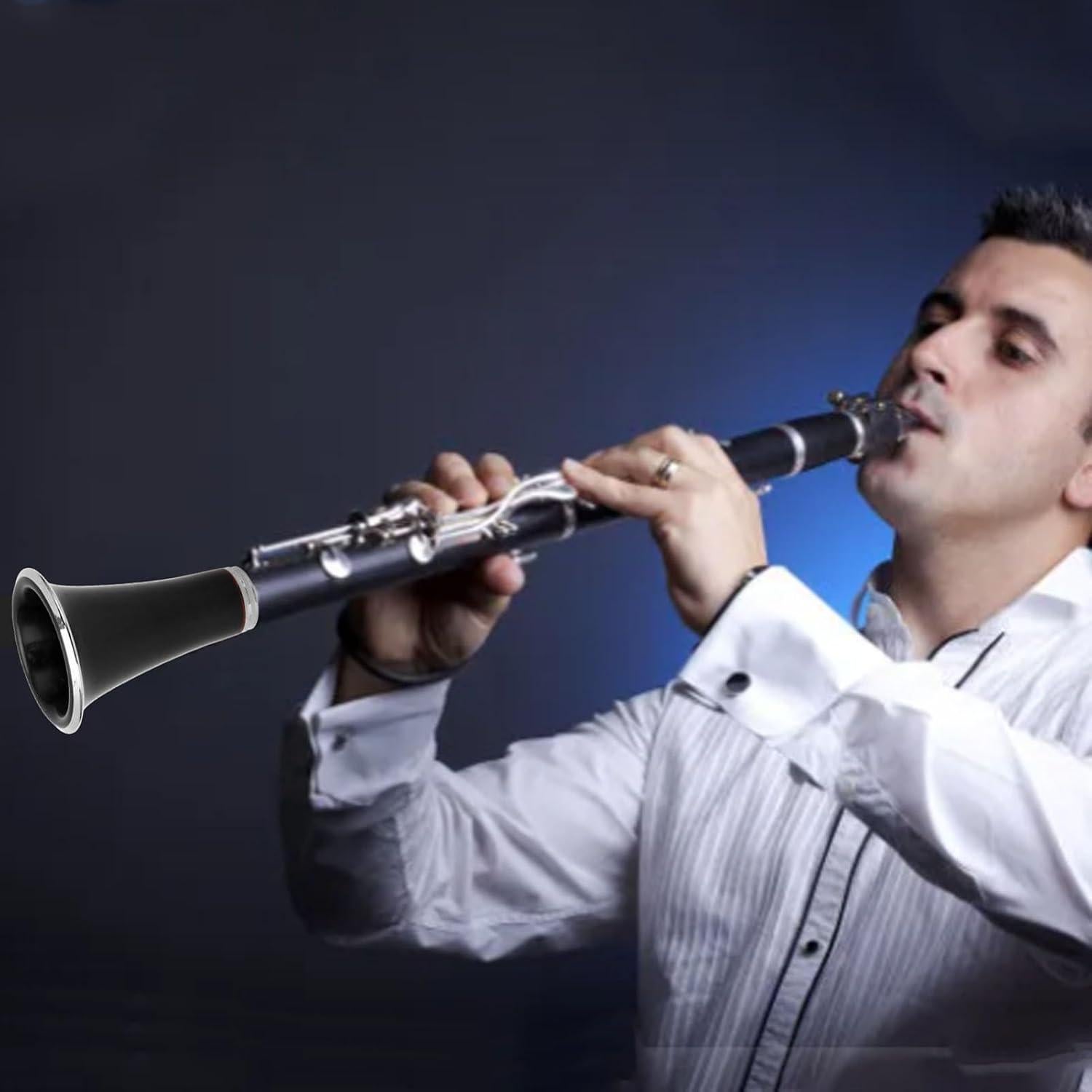 Campana de Clarinete ABS con Anillo Metálico Chapado - CC28 Negro