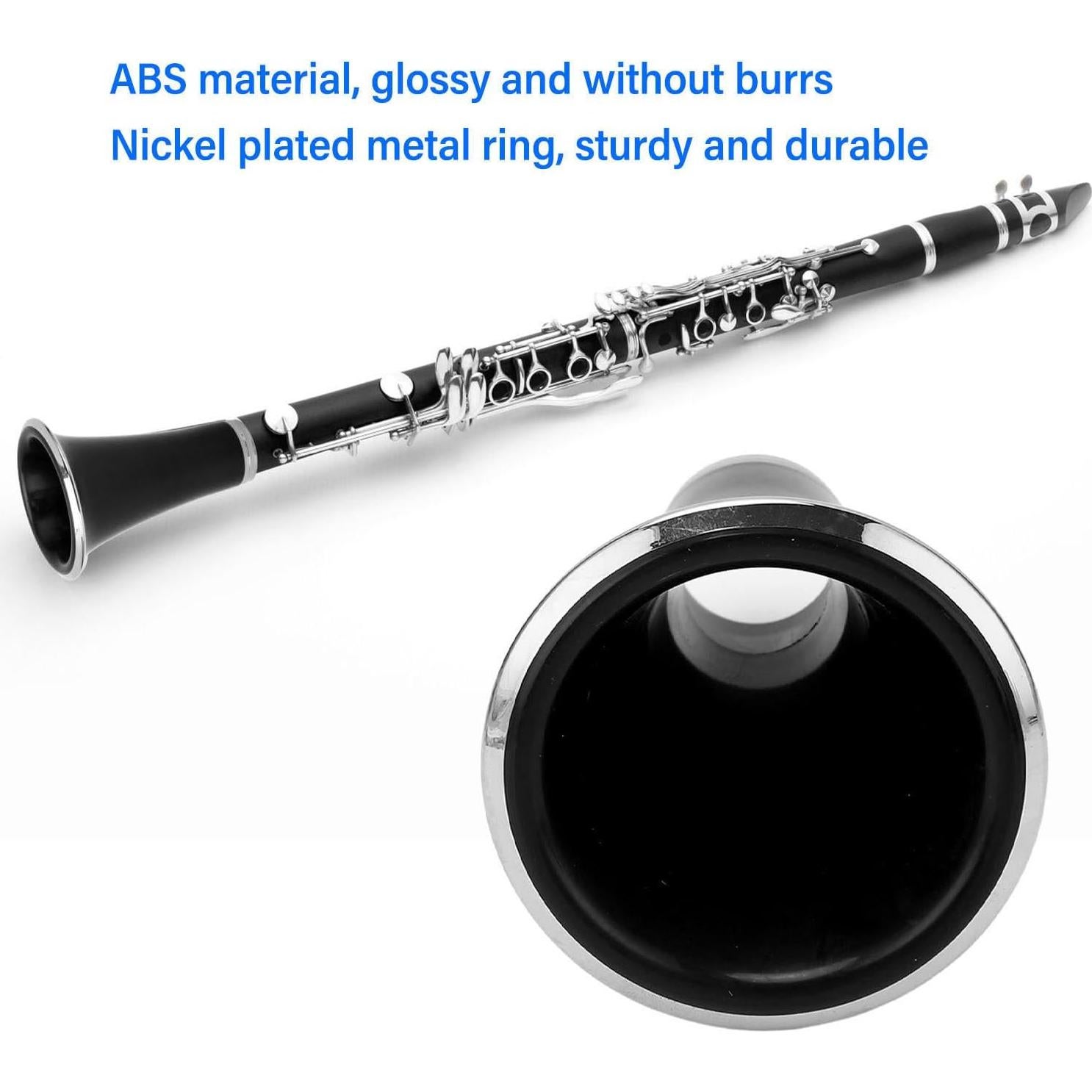Campana de Clarinete ABS con Anillo Metálico Chapado - CC28 Negro