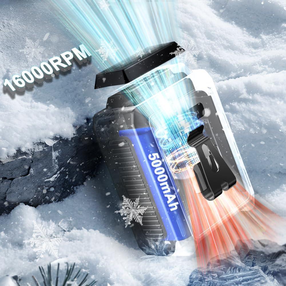 Ventilador Portátil CAZOKASI K25 5000mAh 16000rpm LED Negro