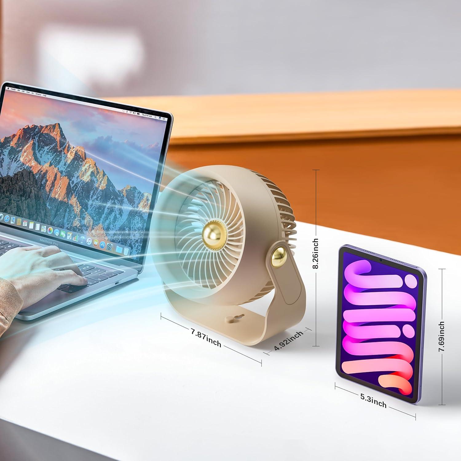 Ventilador de Escritorio CIVPOWER 8" Recargable 6000mAh 4 Velocidades