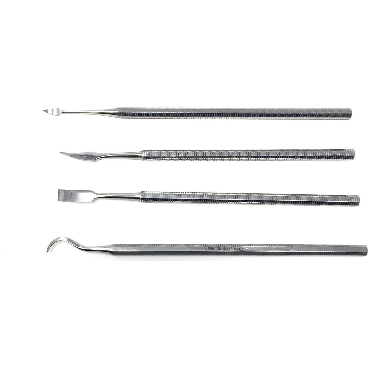 Juego de 4 Espátulas de Acero Inoxidable Cynamed - Herramientas Médicas