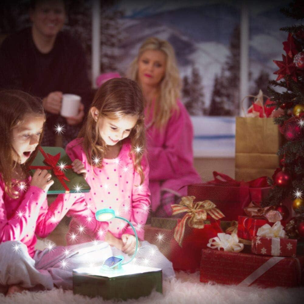 Lámpara de Libro Recargable Vekkia Azul, Luz de Lectura 3 Brillos